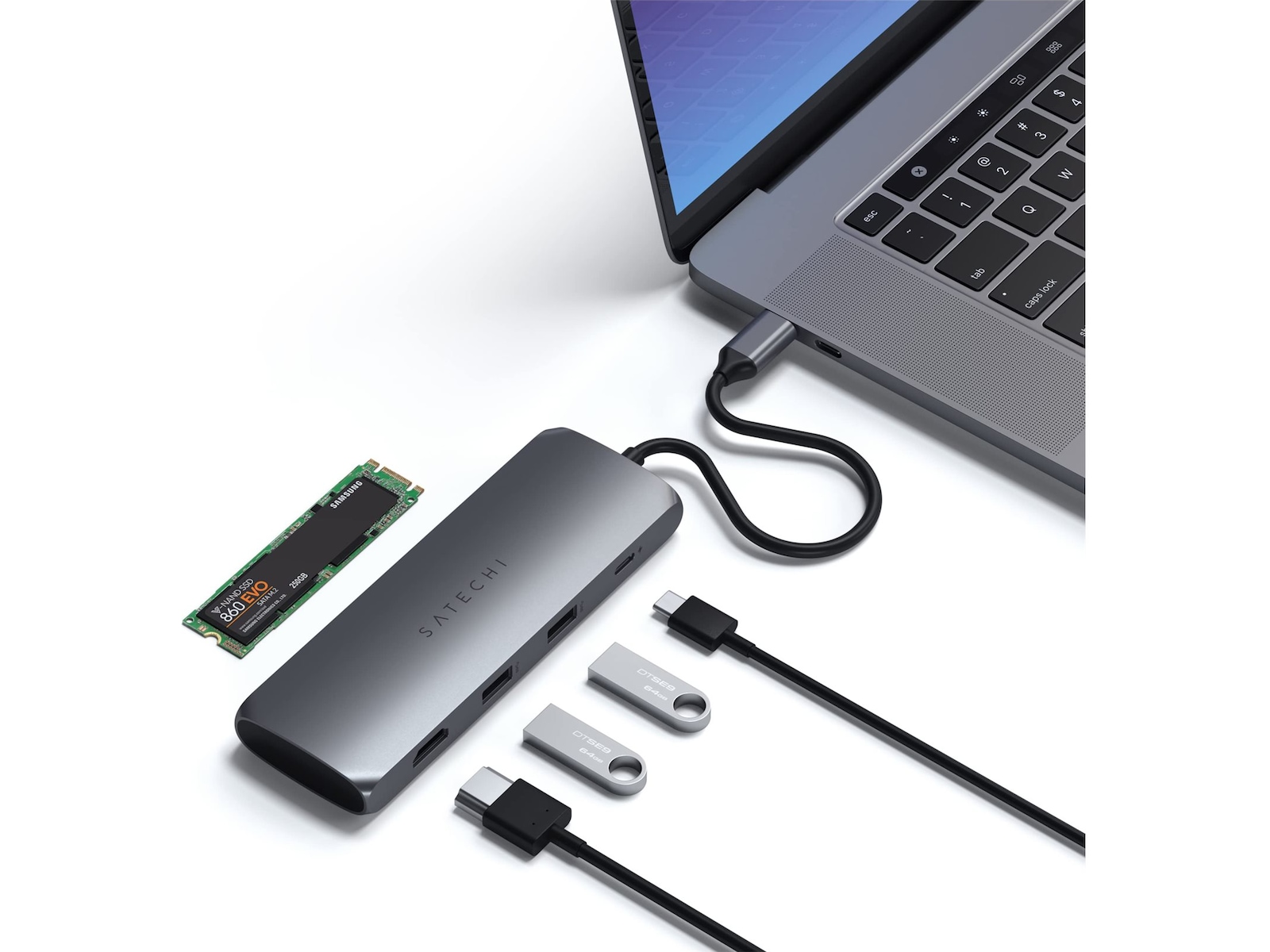 Satechi USB-C Hybrid Multiport Adapter Dockingstasjon & USB-HUB