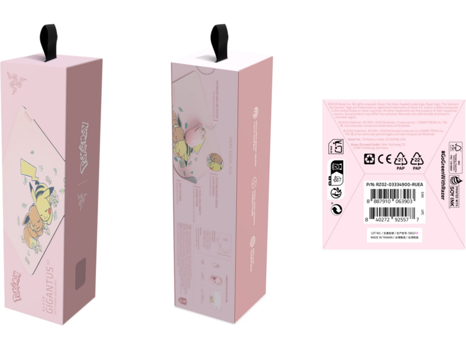 Razer Gigantus V2 Medium musematte (pikachu/eevee) Gamingmusematte