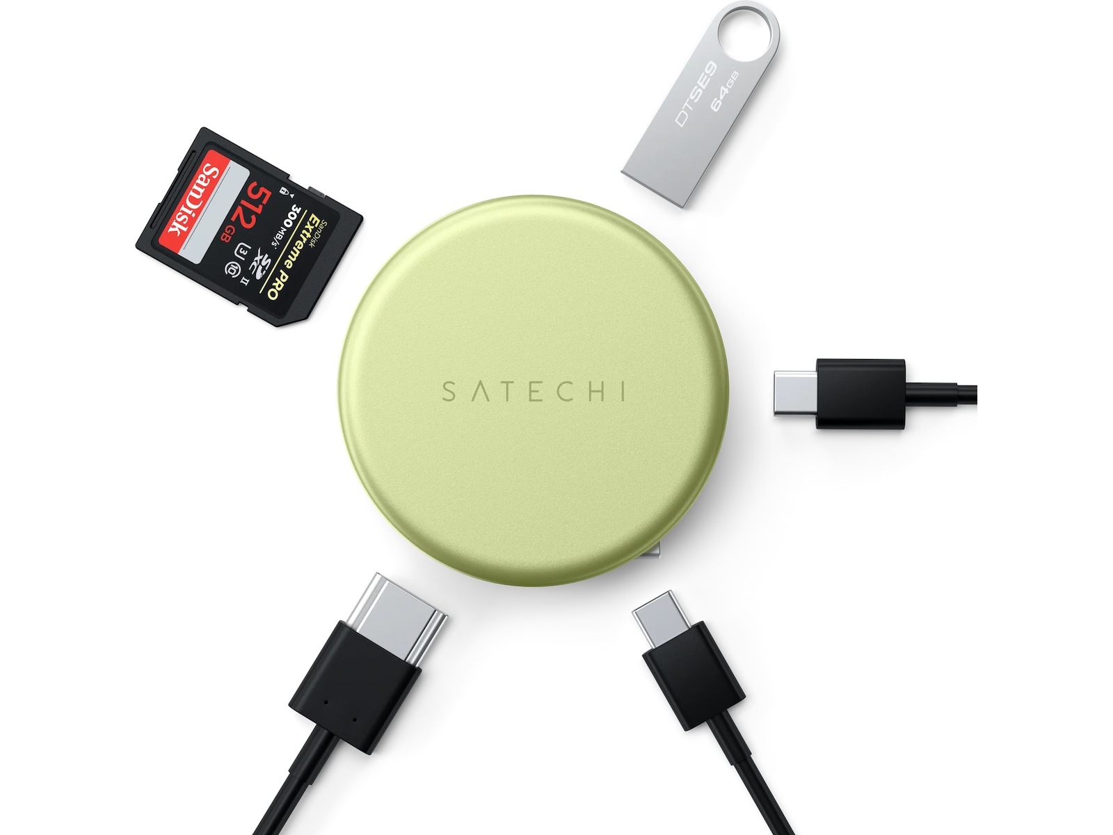 Satechi OntheGo 5-in-1 Multiport Adapter (citrus) Dockingstasjon & USB-HUB