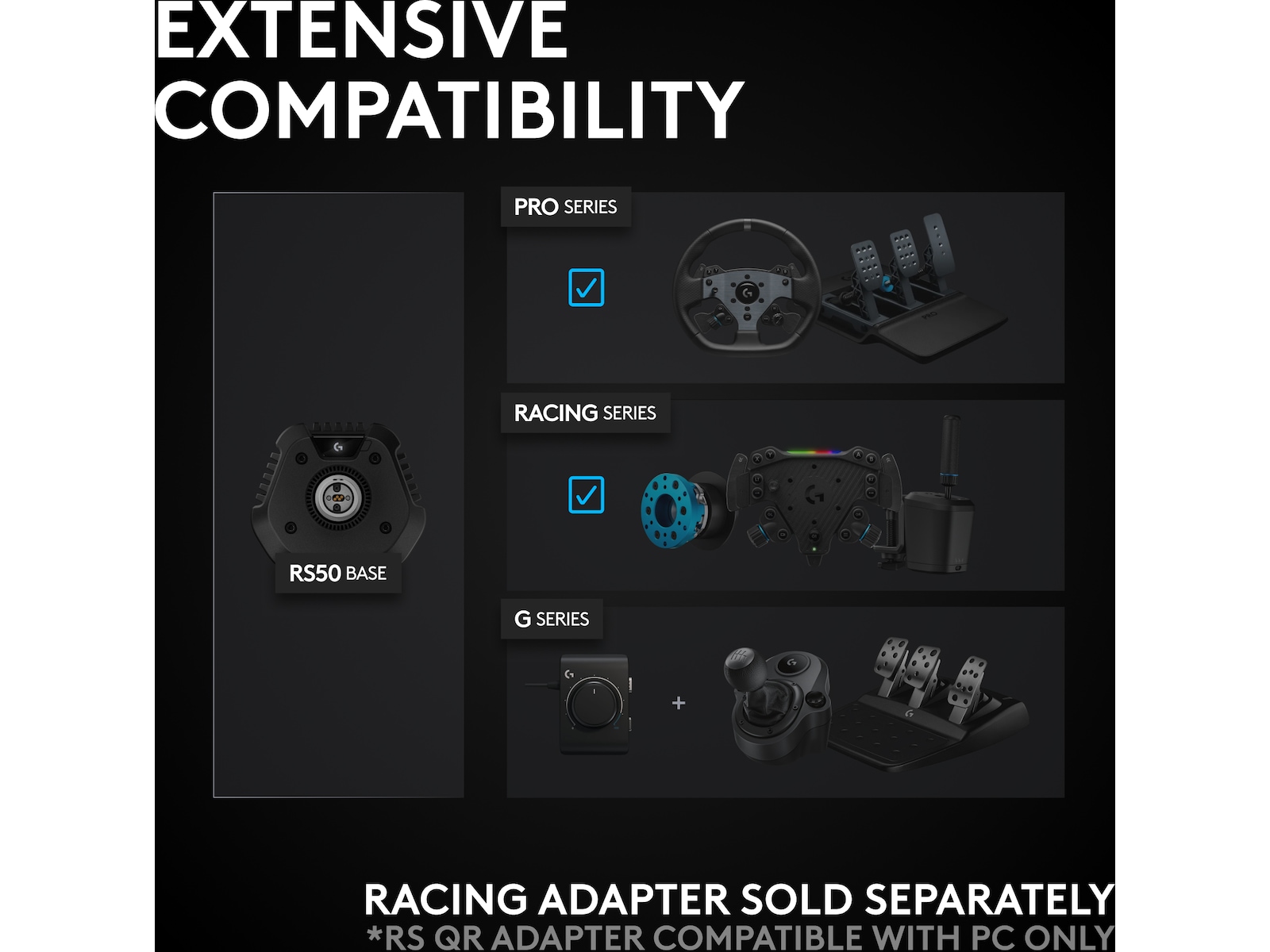 Logitech RS50 System Ratt og pedaler