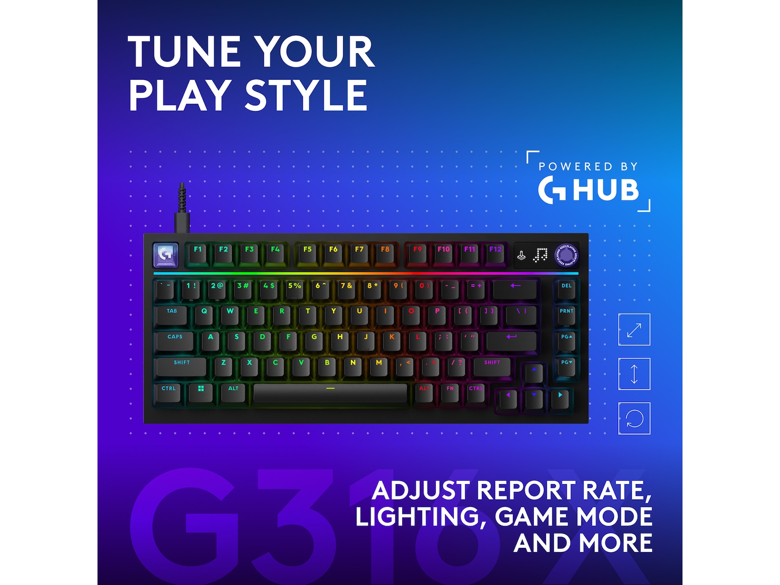 Logitech G316 X 75-speltangentbord Gamingtastatur