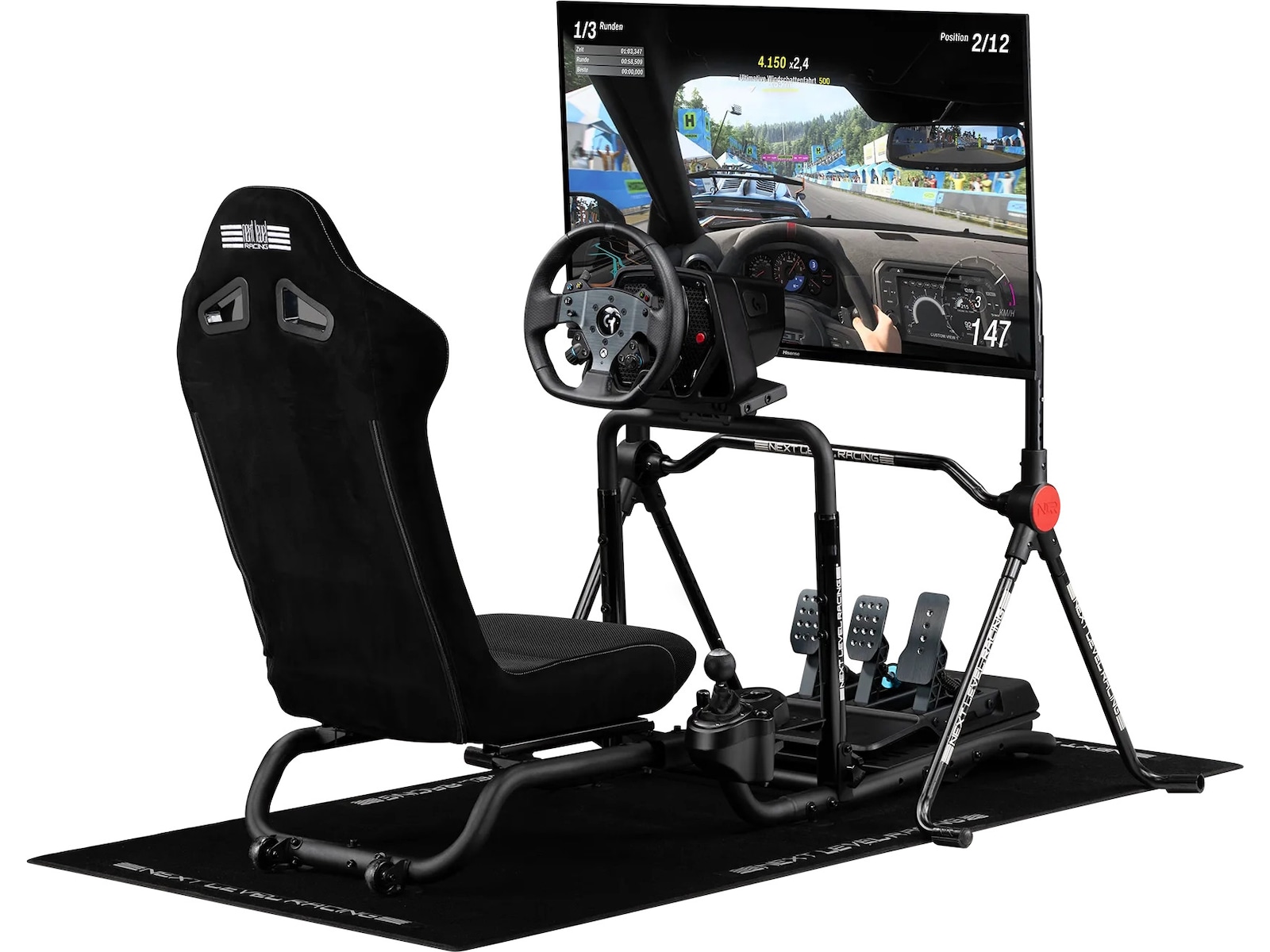 NL Racing RC Sammenleggbar Simulator Cockpit Ratt og pedaler