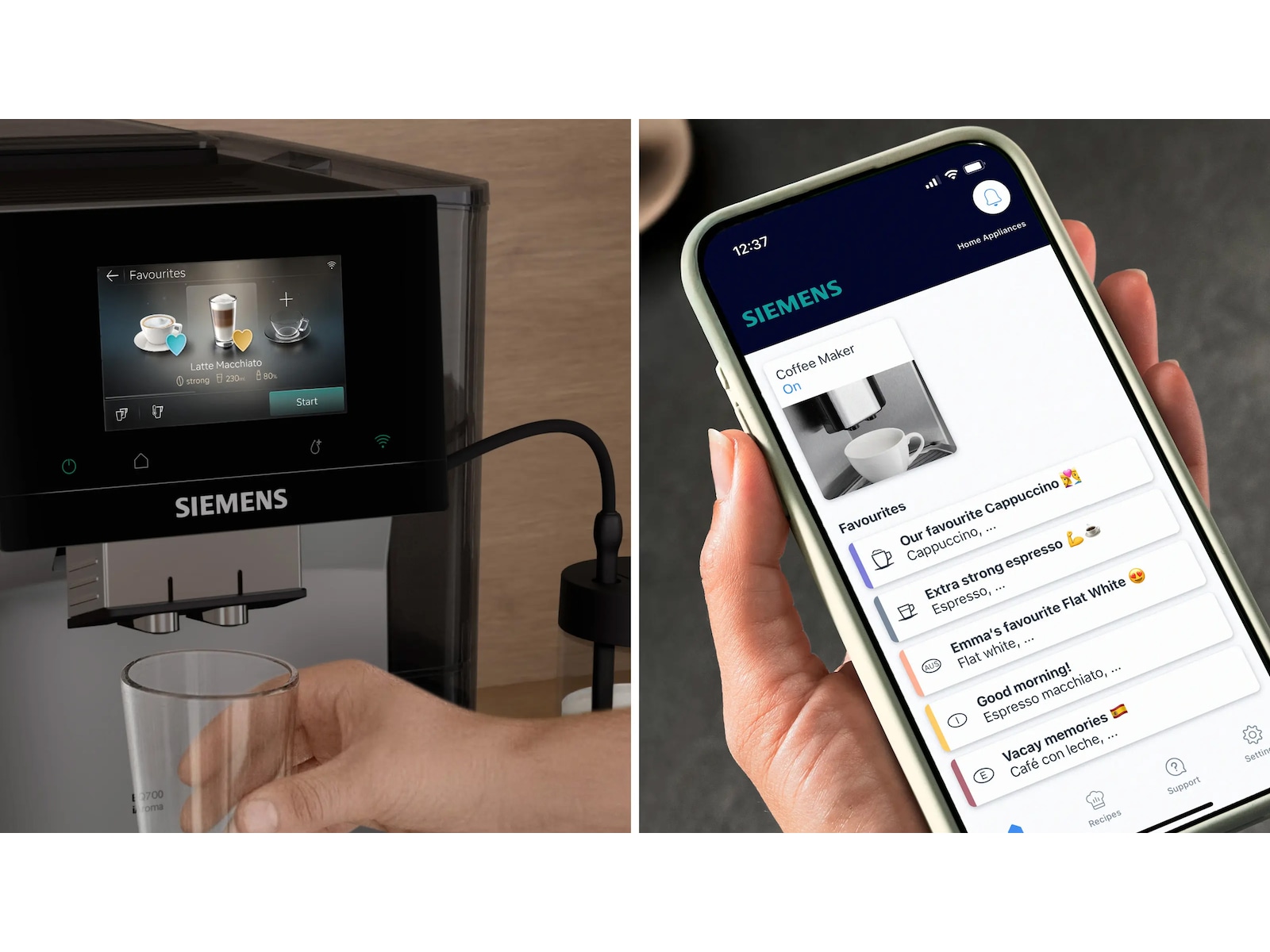 Siemens EQ700 iAroma Helautomatisk kaffemaskin Inox (silver metallic) Espressomaskiner