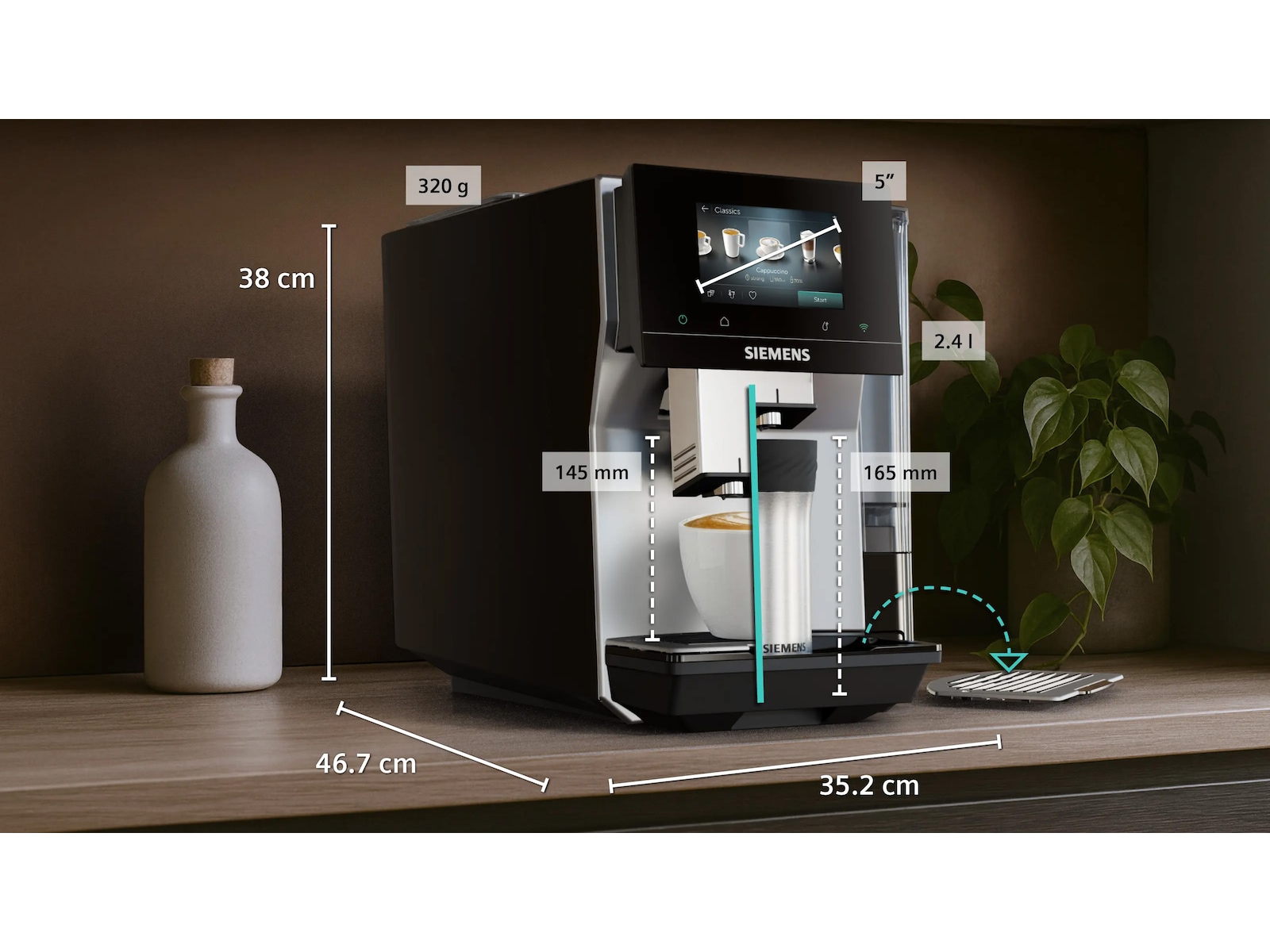 Siemens EQ700 iAroma Helautomatisk kaffemaskin Inox (silver metallic) Espressomaskiner