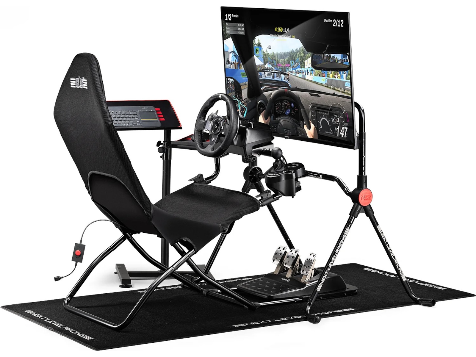 NL Racing GT Lite Air Foldable Cockpit Ratt og pedaler