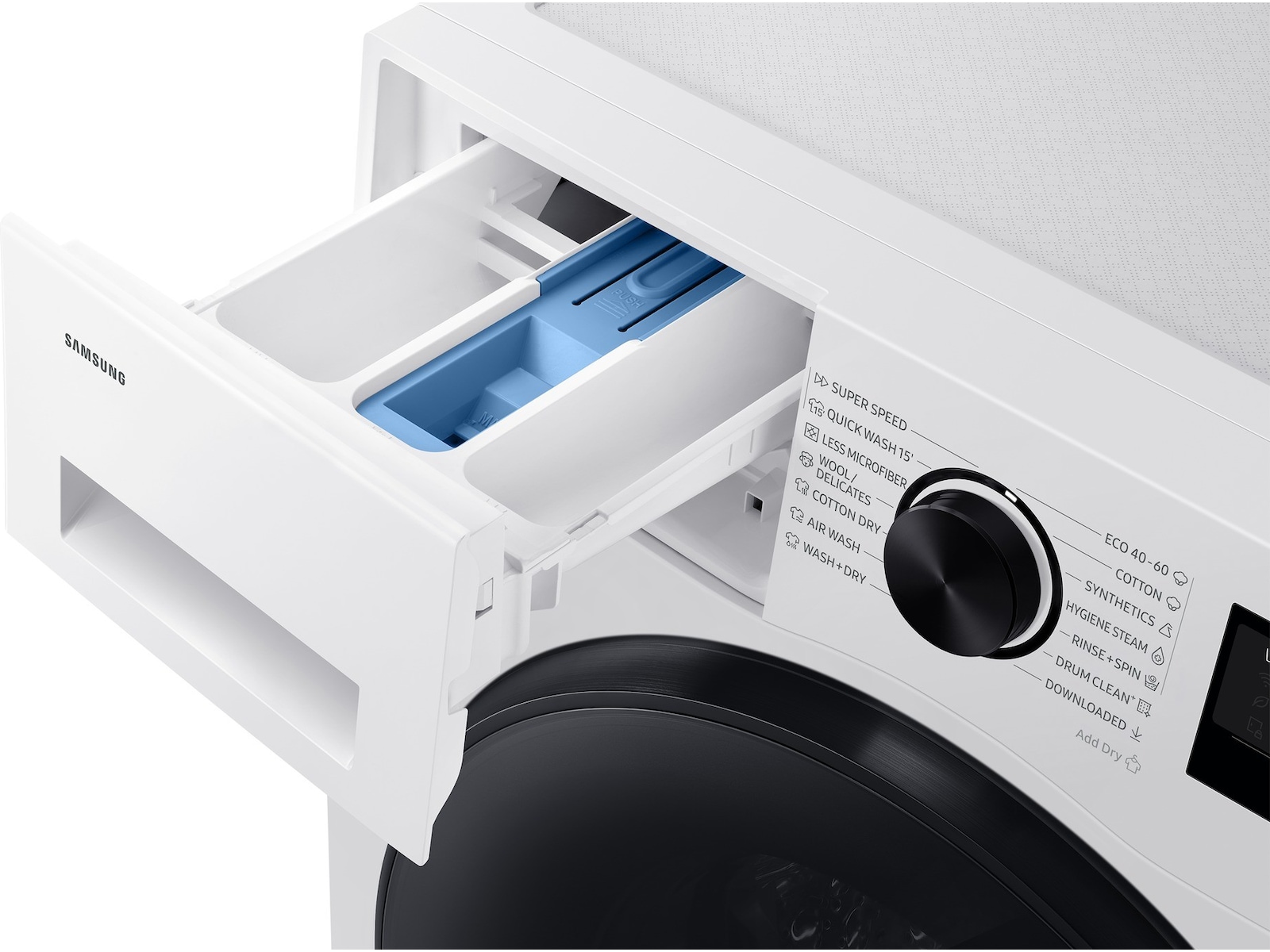 Samsung WD90HG5U34BBEE vask/tørk (hvit) Kombinert vaskemaskin og tørketrommel