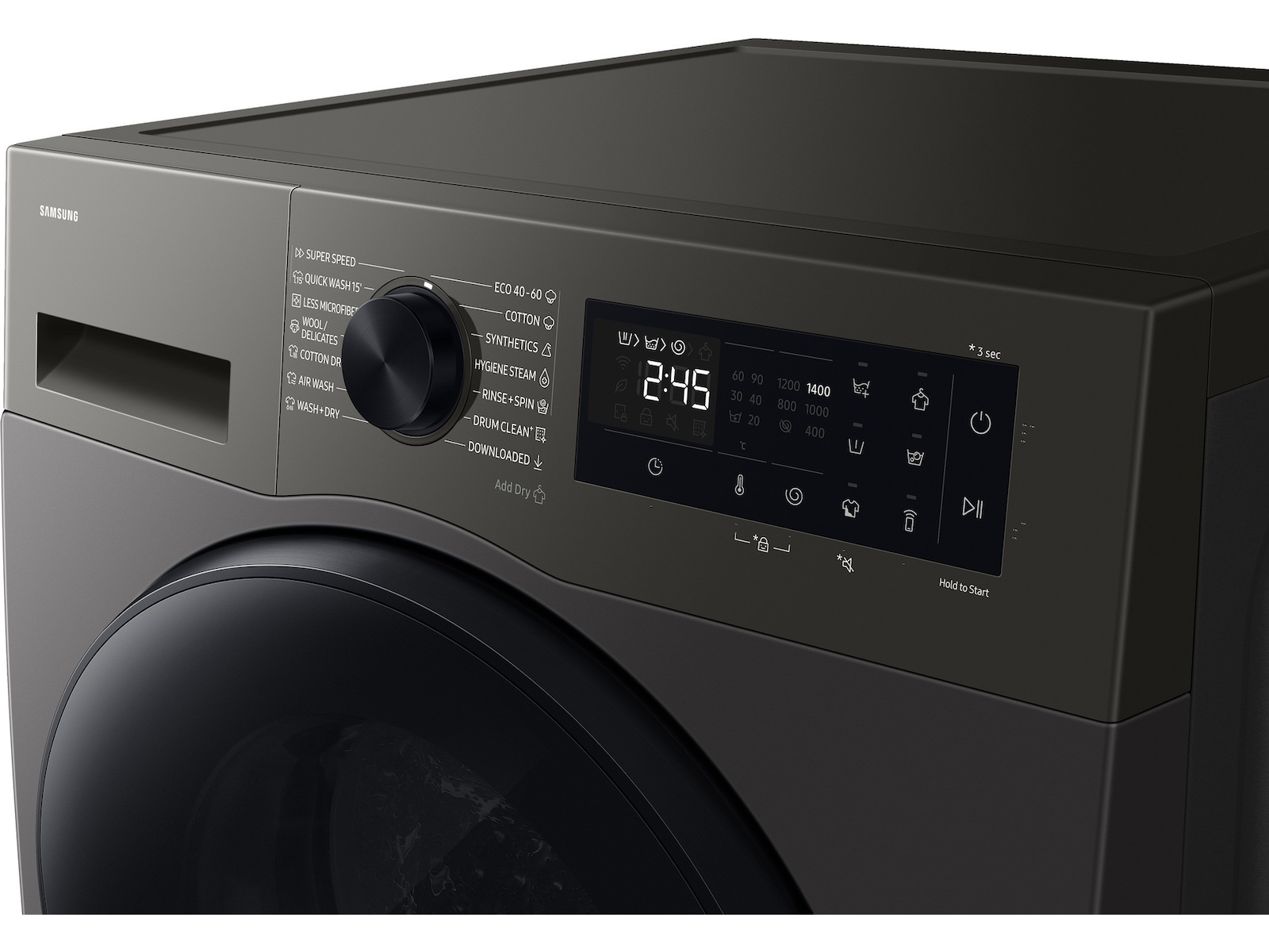 Samsung WD90HG5U34BBEE vask/tørk (svart) Kombinert vaskemaskin og tørketrommel