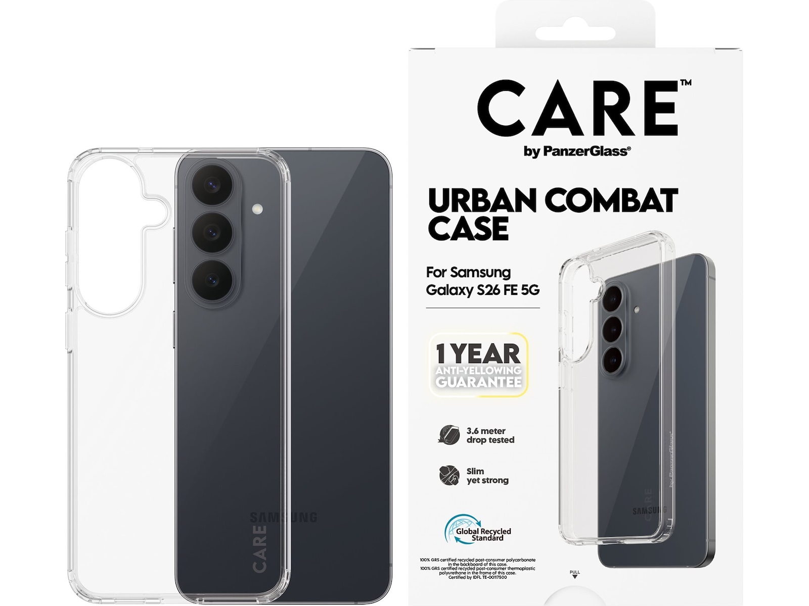 PanzerGlass CARE Galaxy S26 FE Urban Combat deksel (gjennomsiktig) Mobildeksel