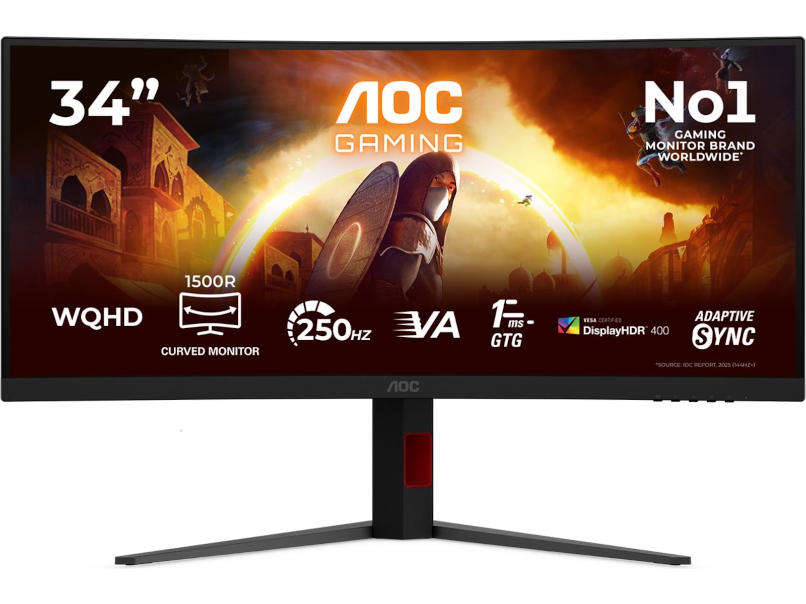 AOC 34" curved gamingskjerm CU34G4ZCA Gamingskjermer