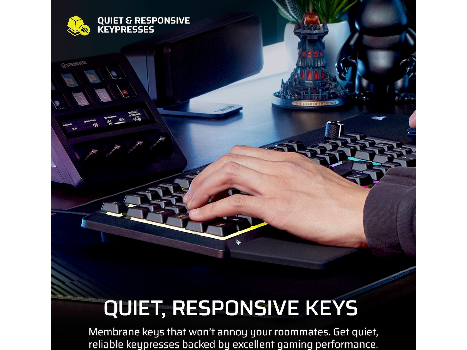 Corsair SKIFF 100 RGB Membrane Gaming Tastatur Gamingtastatur