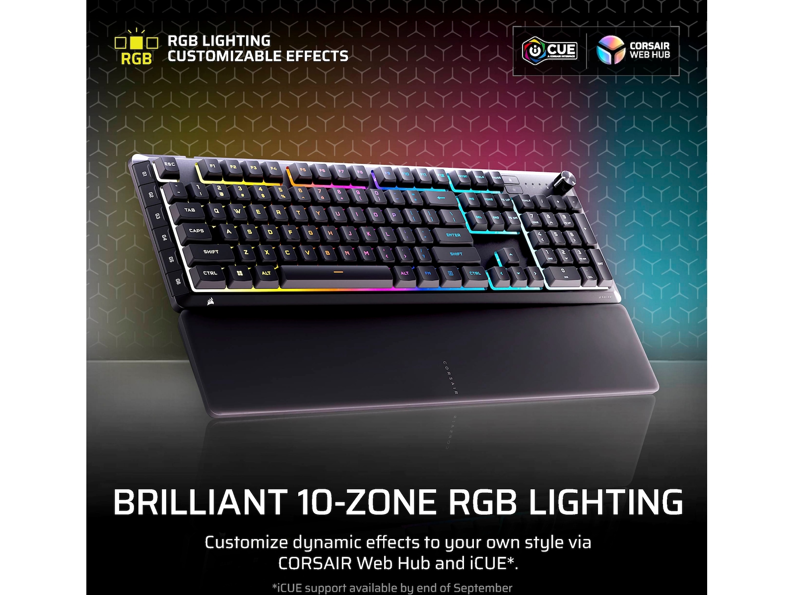 Corsair SKIFF 100 PLUS kablet RGB membran gamingkeyboard Gamingtastatur