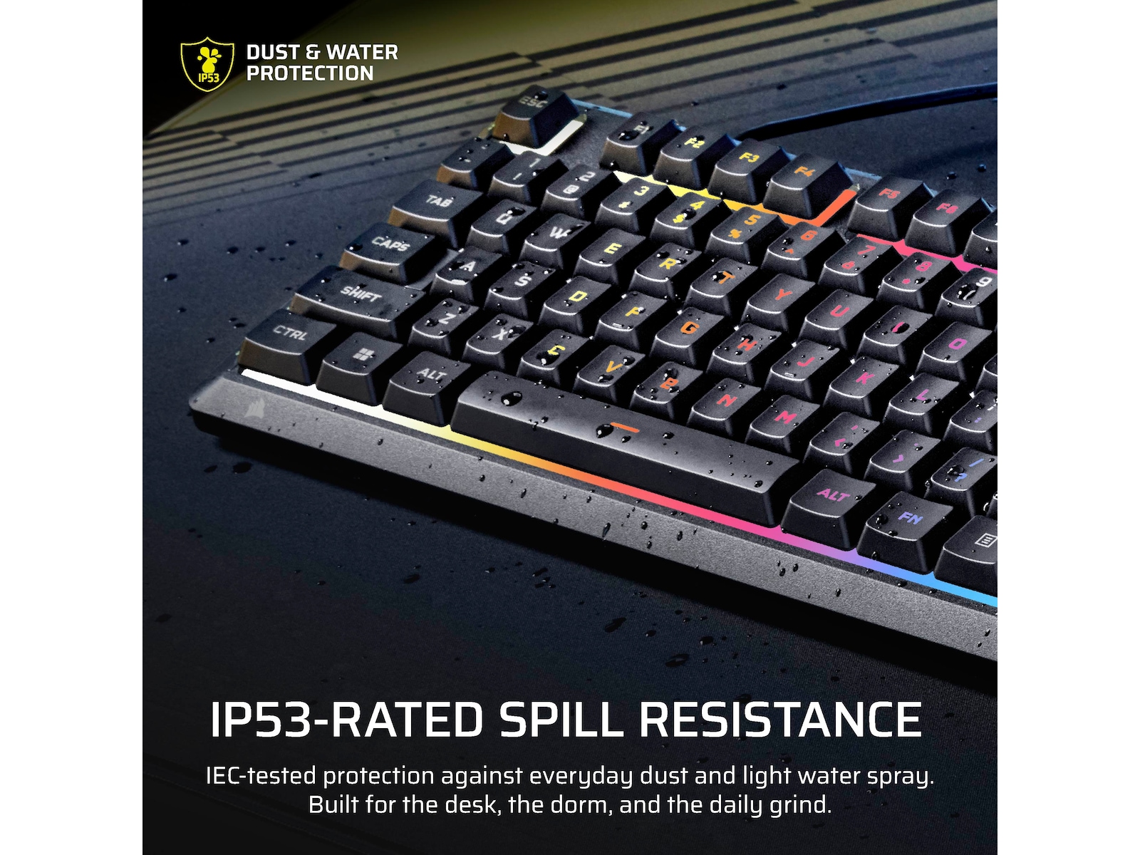 Corsair SKIFF 100 PLUS kablet RGB membran gamingkeyboard Gamingtastatur