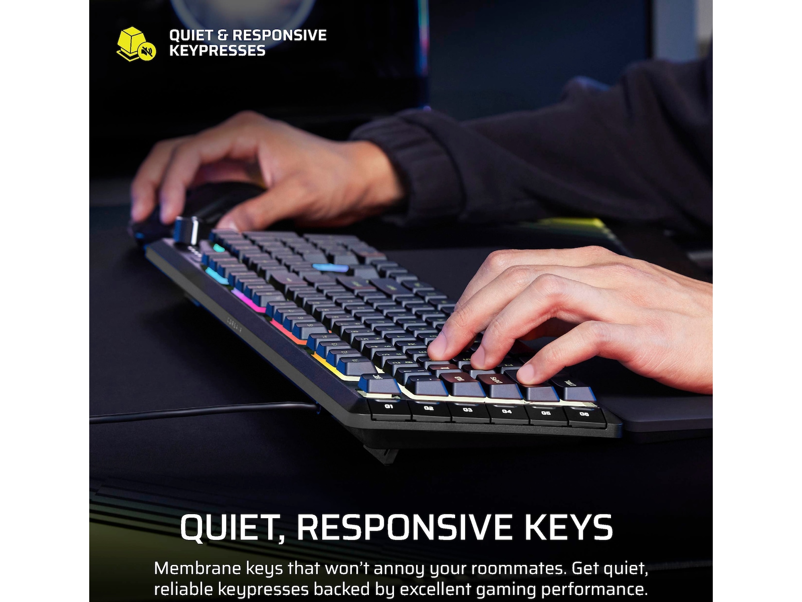 Corsair SKIFF 100 PLUS kablet RGB membran gamingkeyboard Gamingtastatur