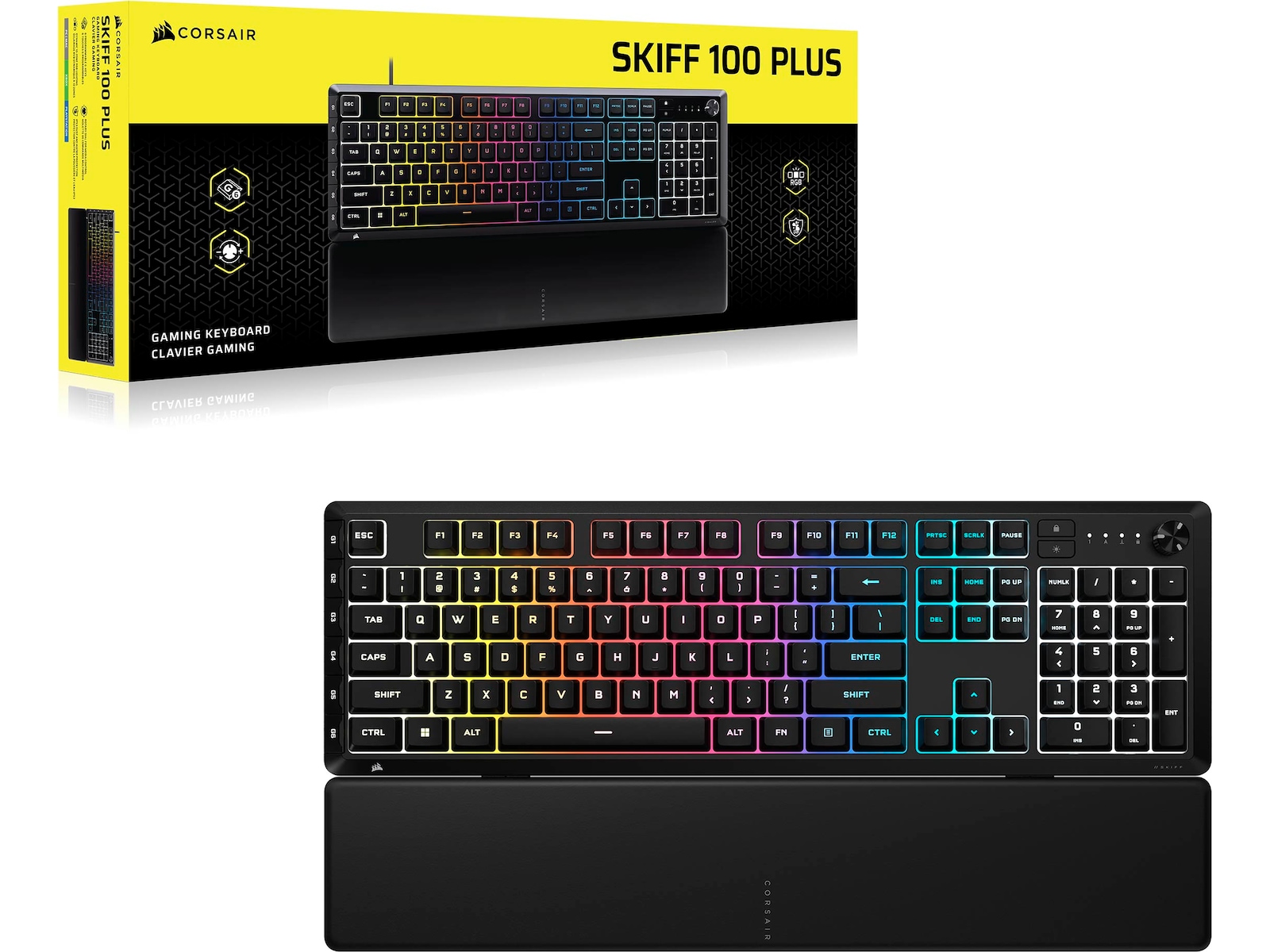 Corsair SKIFF 100 PLUS kablet RGB membran gamingkeyboard Gamingtastatur
