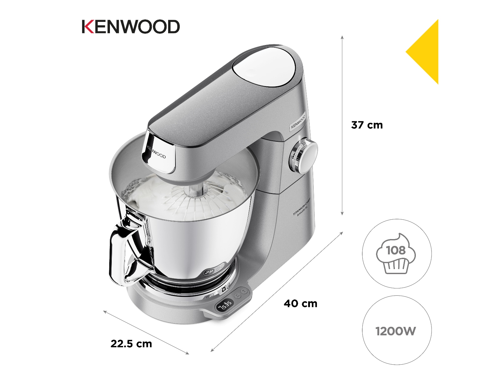 Kenwood Titanium Chef Baker XL Kjøkkenmaskin -B-Grade Demo hjem & fritid