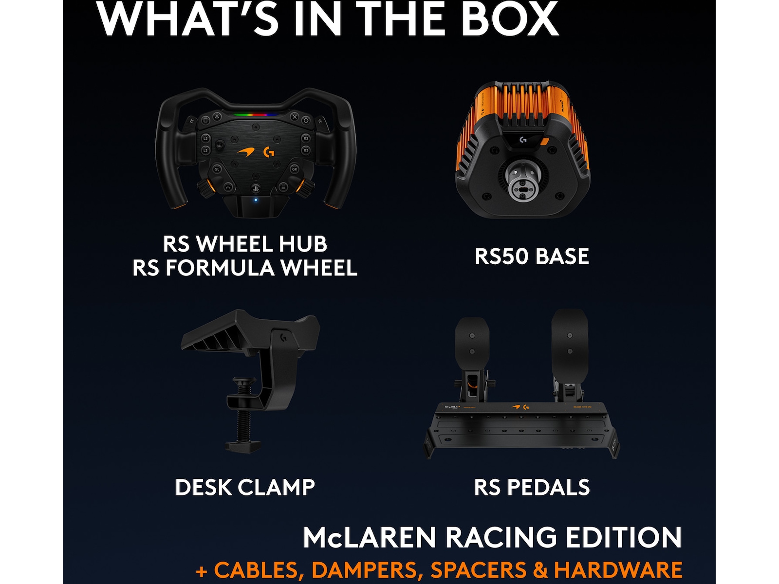 Logitech RS50 System og pedaler for PS – McLaren Racing Edition Ratt og pedaler