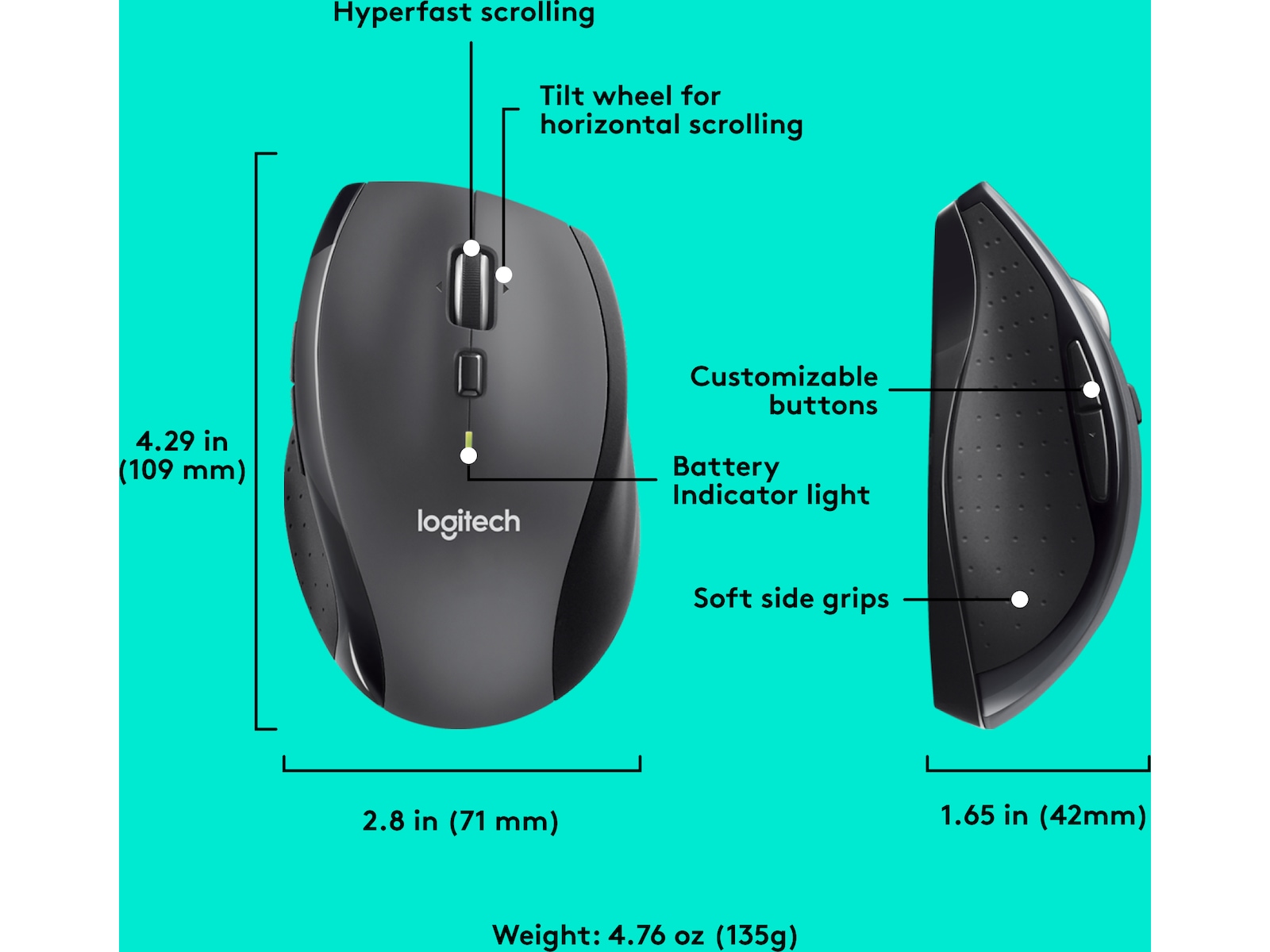 Logitech  M705 Trådløs Mus Mus