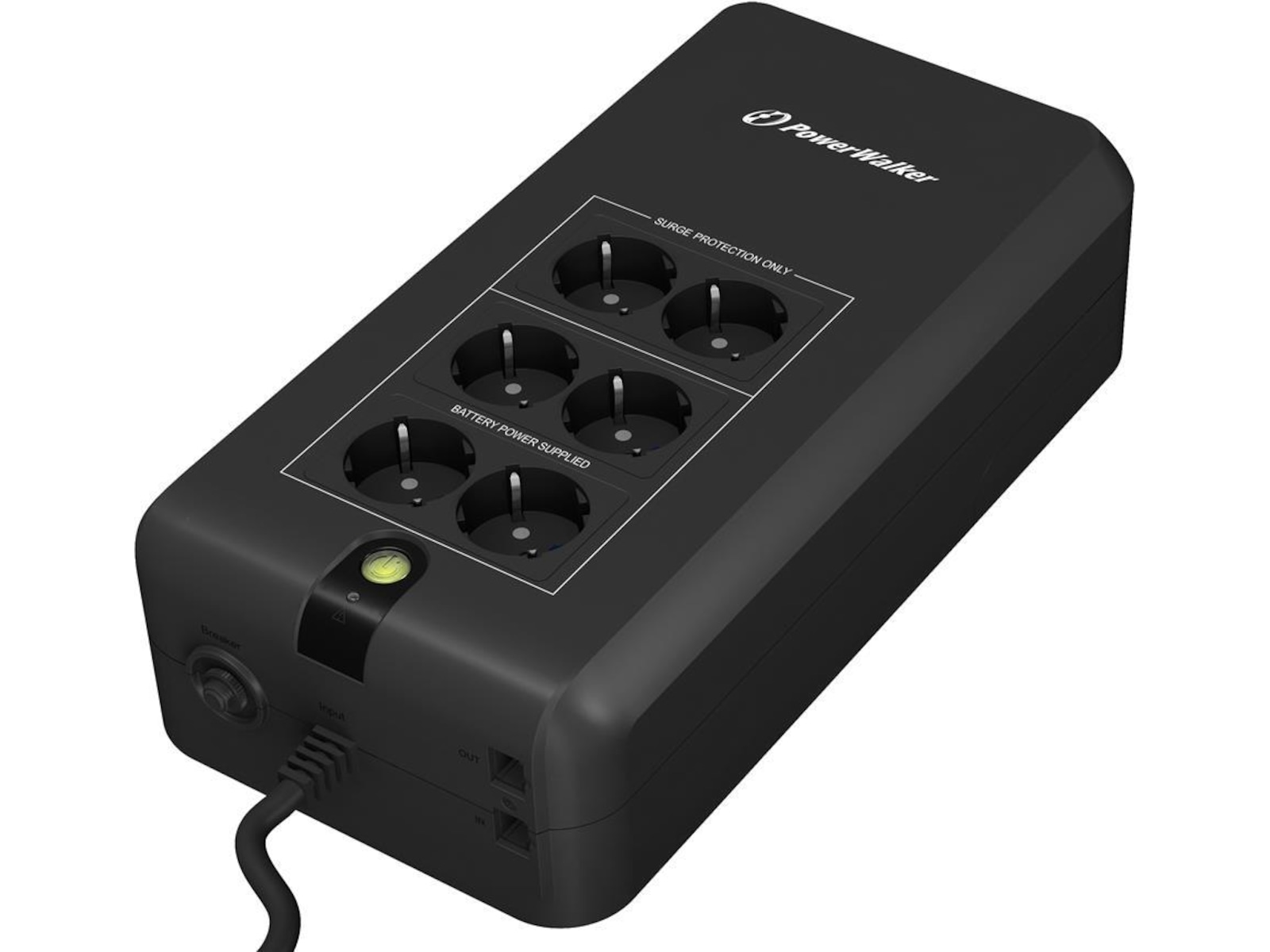 PowerWalker UPS VFD 800 APFC Schuko Offline, 800VA 300W, 6x Schuko, Full rating APFC, 2-in-1 Tower/Wall mount