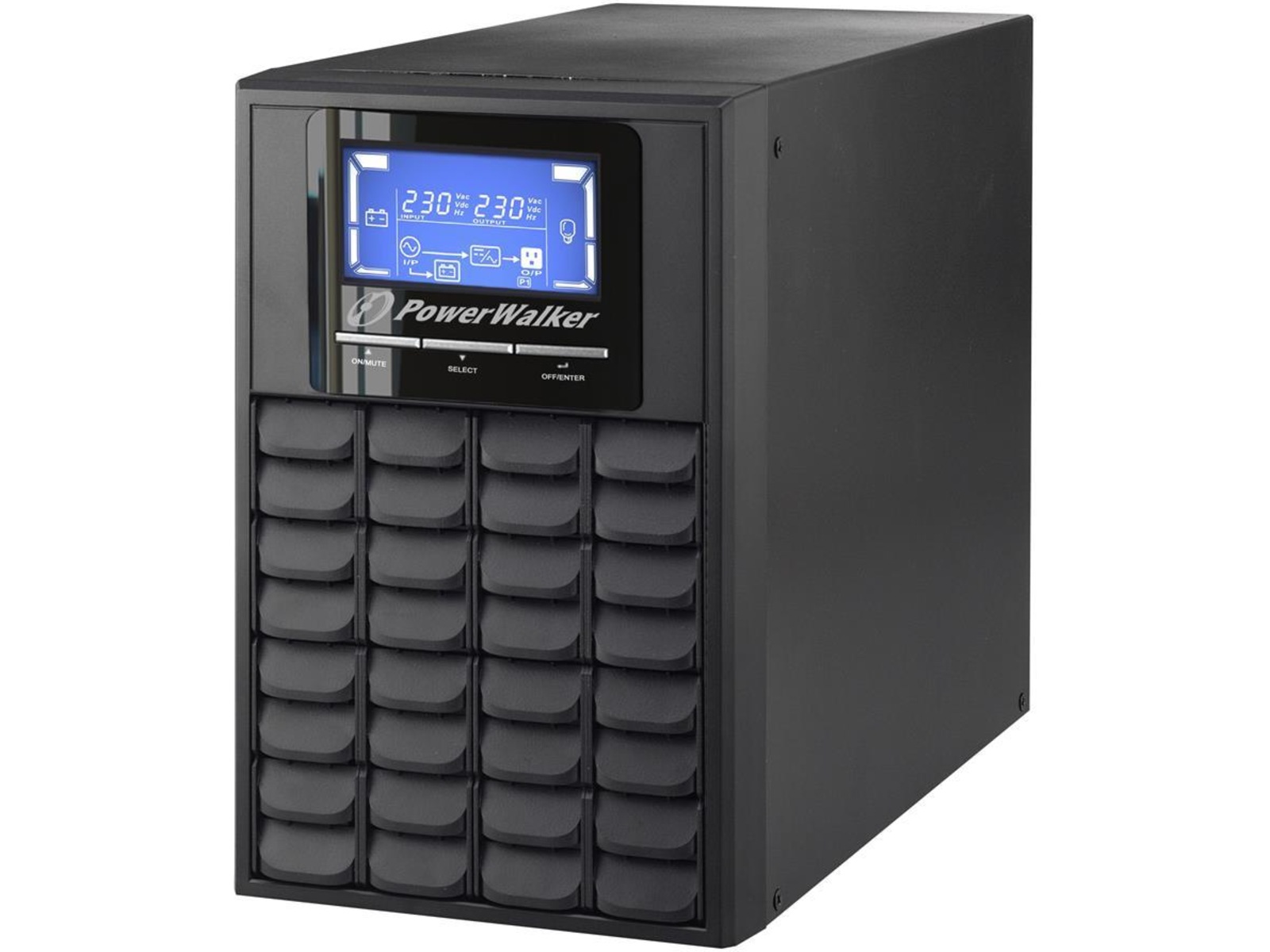 PowerWalker UPS VFI 1000C LCD Online, 1000VA 800W, Unique Blade Design for best Air flow, 3x IEC, USB, RS-232