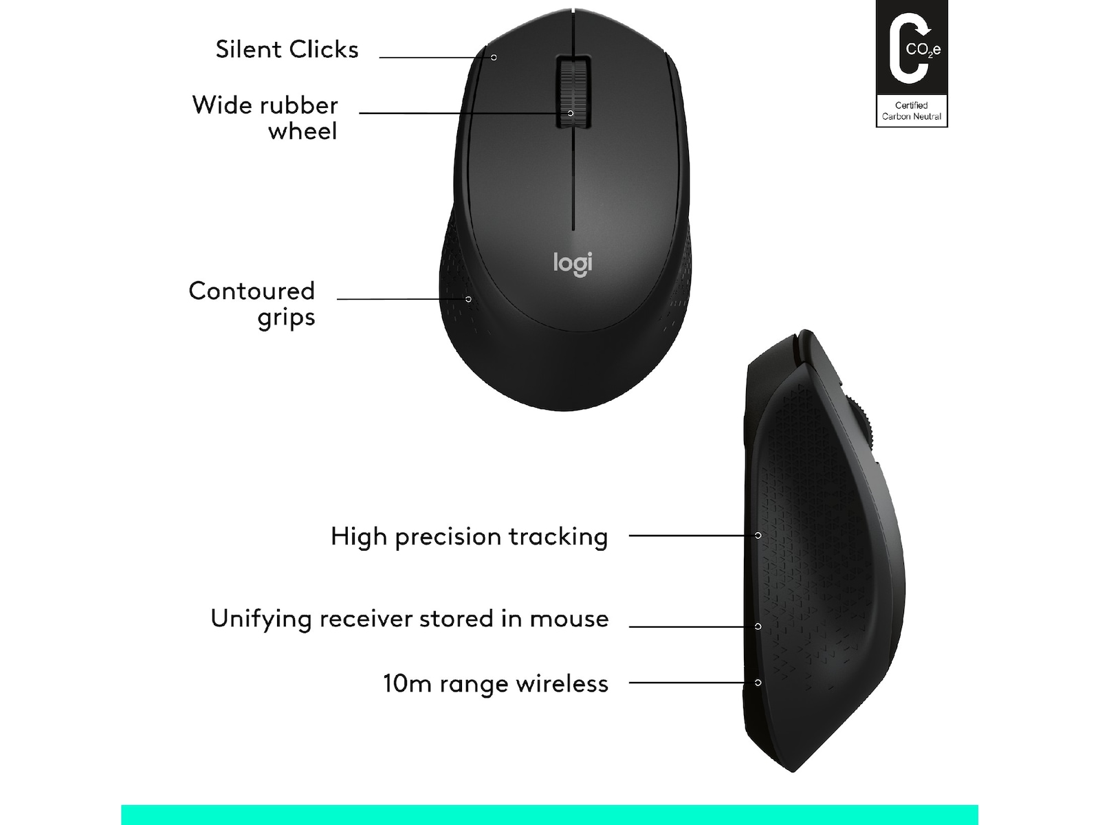 Logitech M330 Silent Plus Trådløs PC mus (sort) Mus