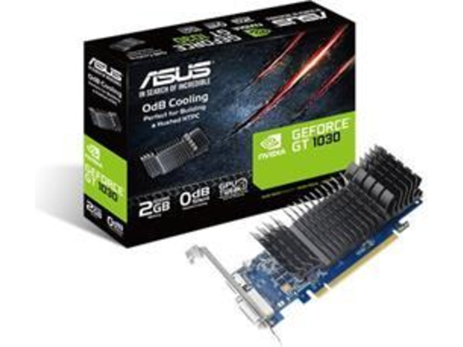 ASUS Geforce GT 1030 2GB Silent Skjermkort, PCI-Express 3.0, GDDR5, Low-Profile, Pascal