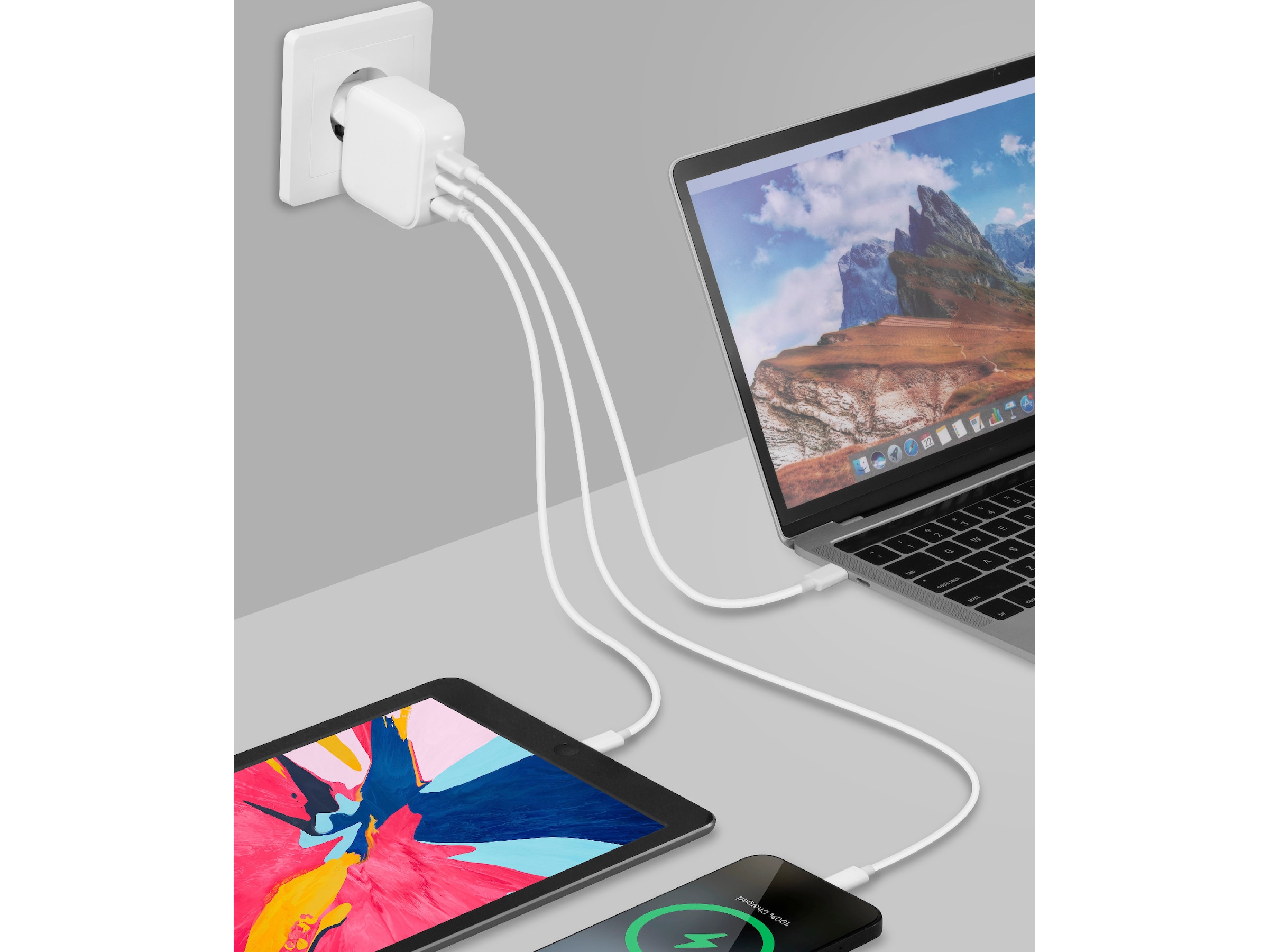 Andersson 65W Vegglader (hvit) Mobilladere