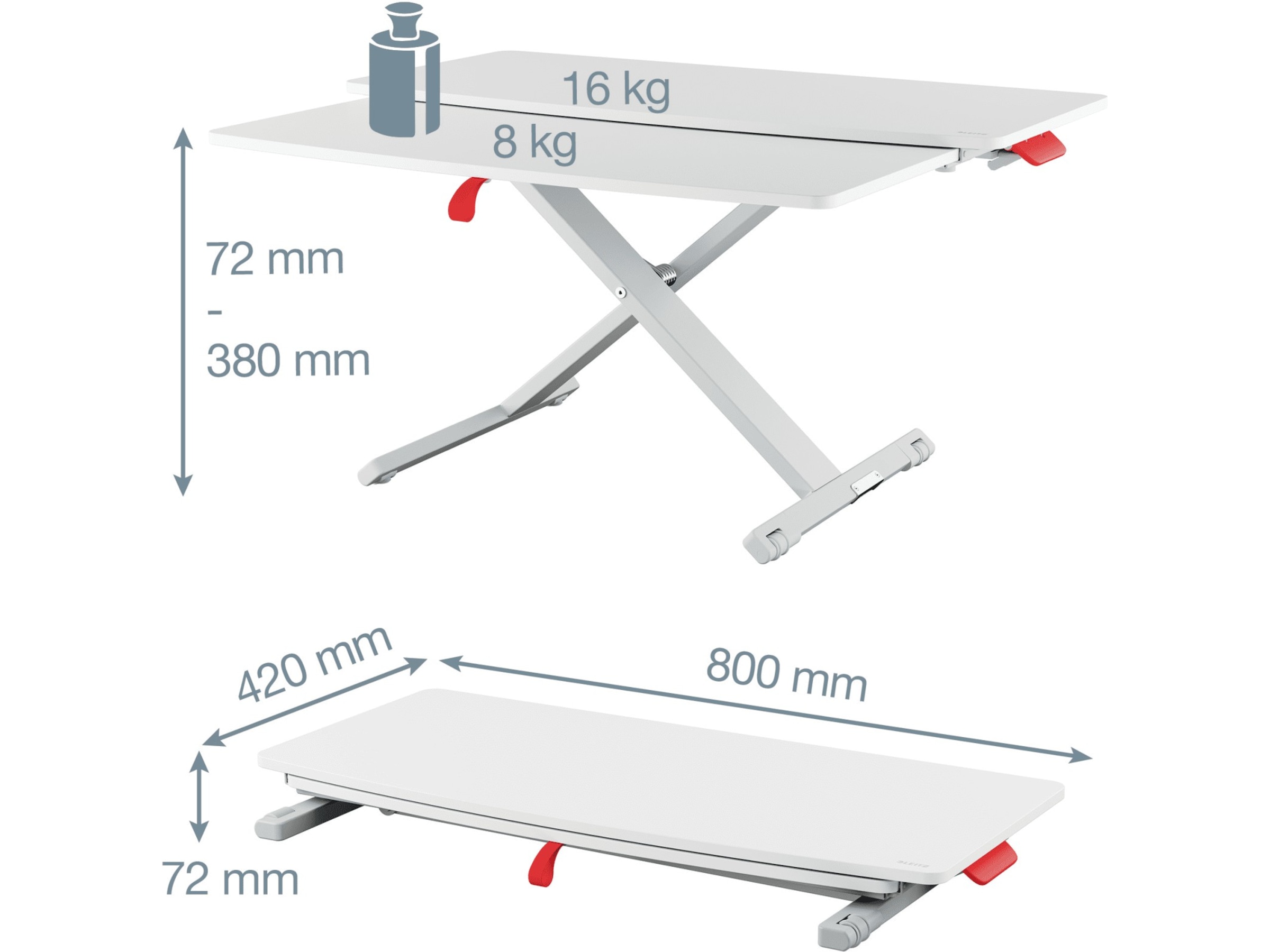 Leitz Ergo Cosy Justerbart PC bord m/plate (hvit) Laptopstand
