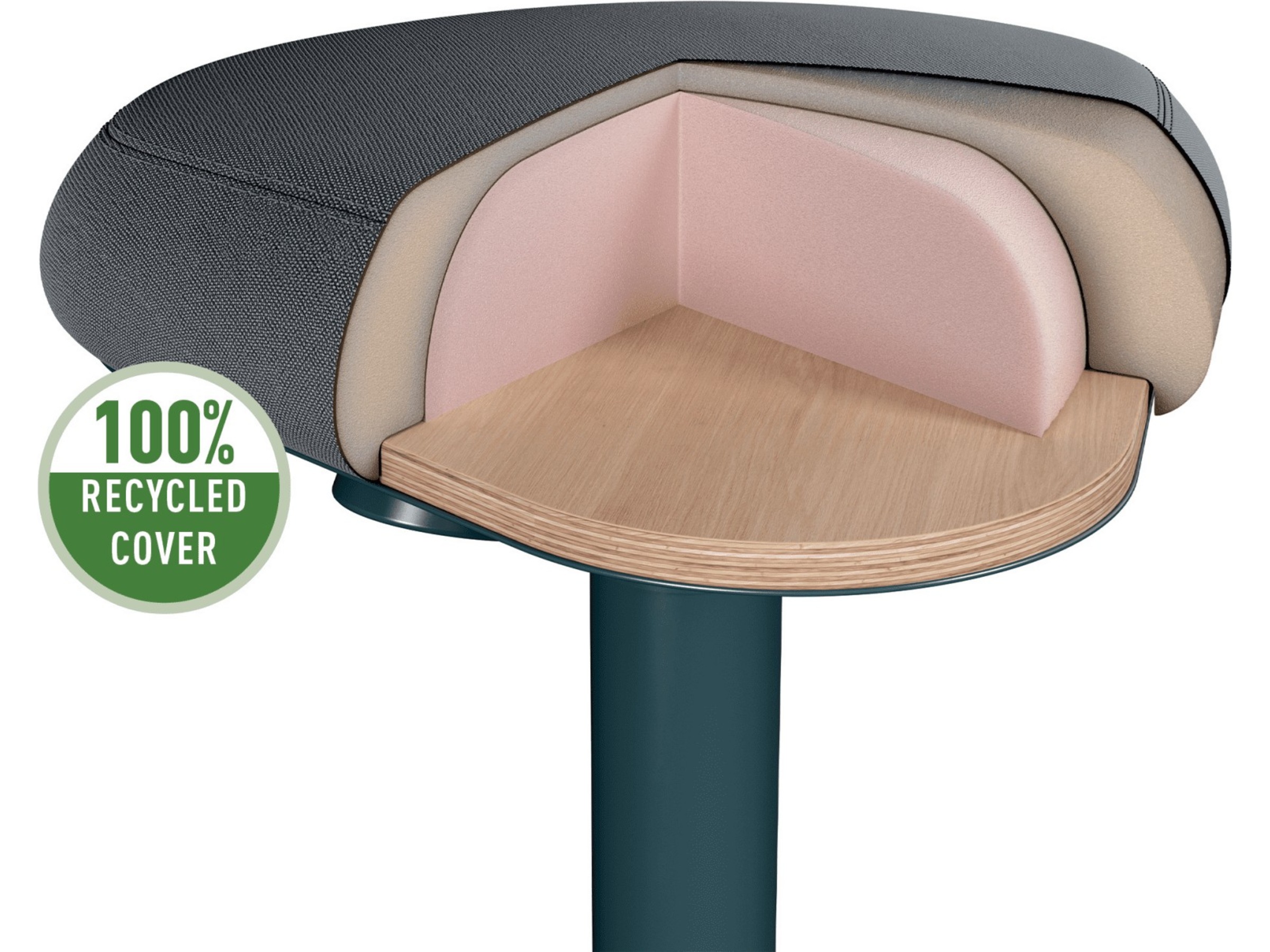 Leitz Ergo Active Balansestol med komfortsete (mørk grå) Kontorstoler