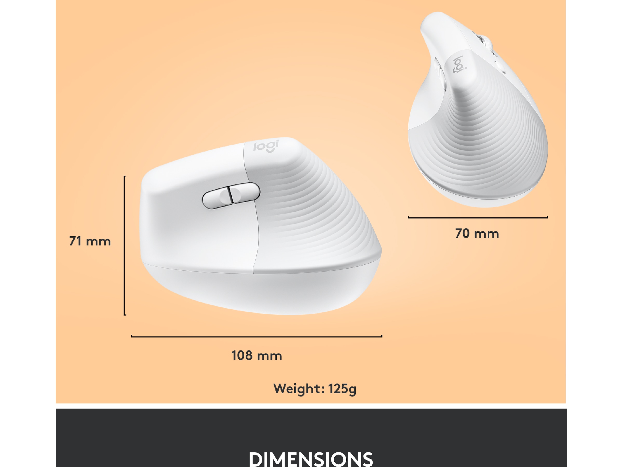Logitech Lift Vertikal mus (off-white) Mus