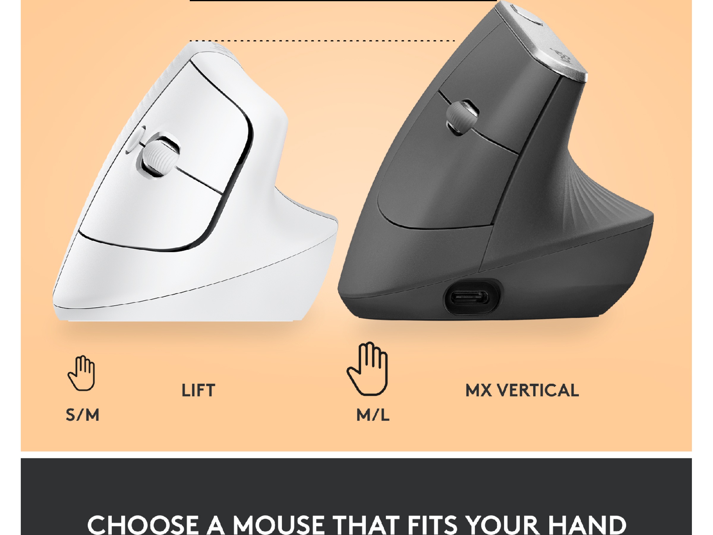 Logitech Lift Vertikal mus (off-white) Mus