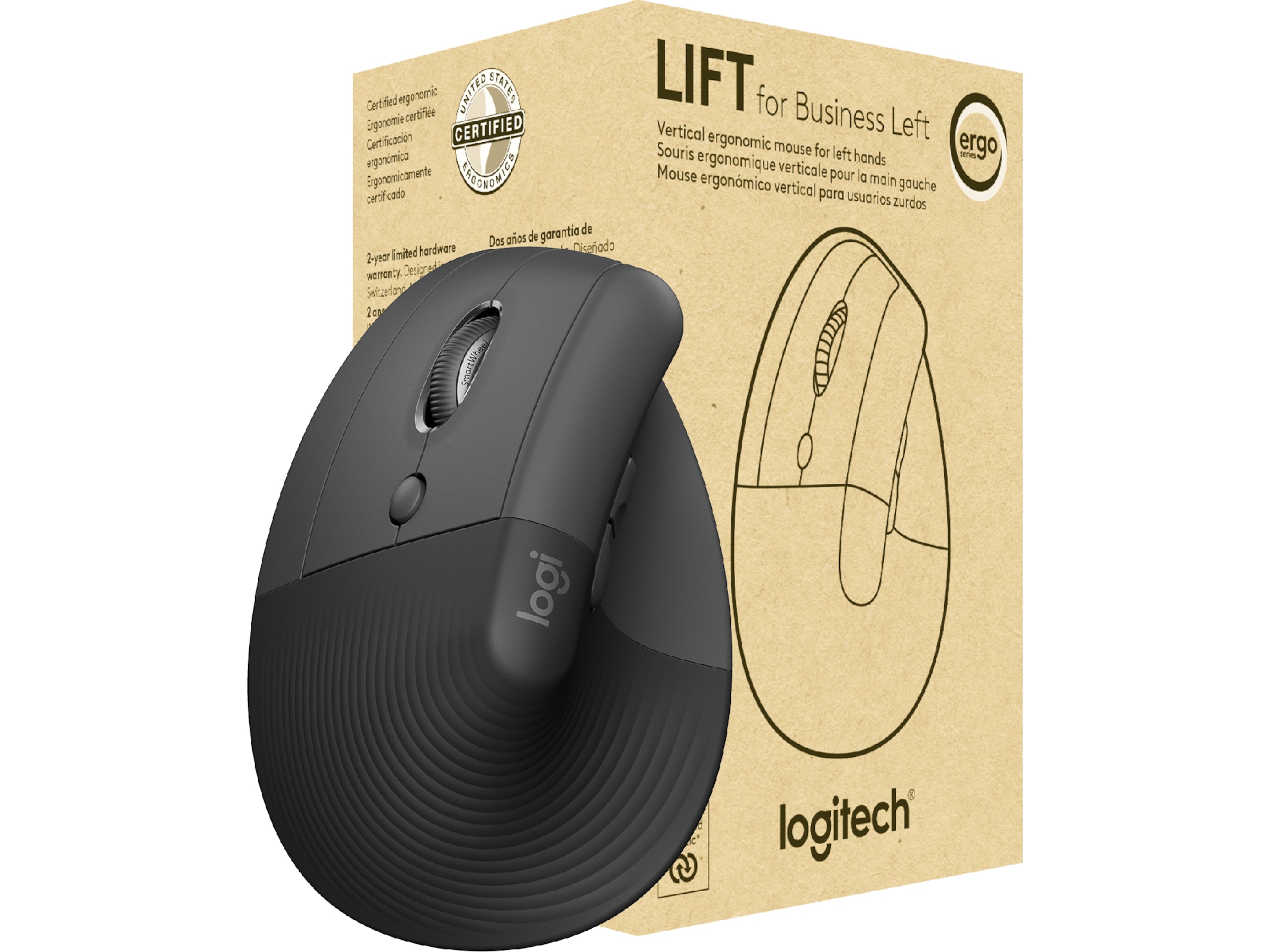 Logitech Lift Vertikal Business Venstre mus (graphite) Mus