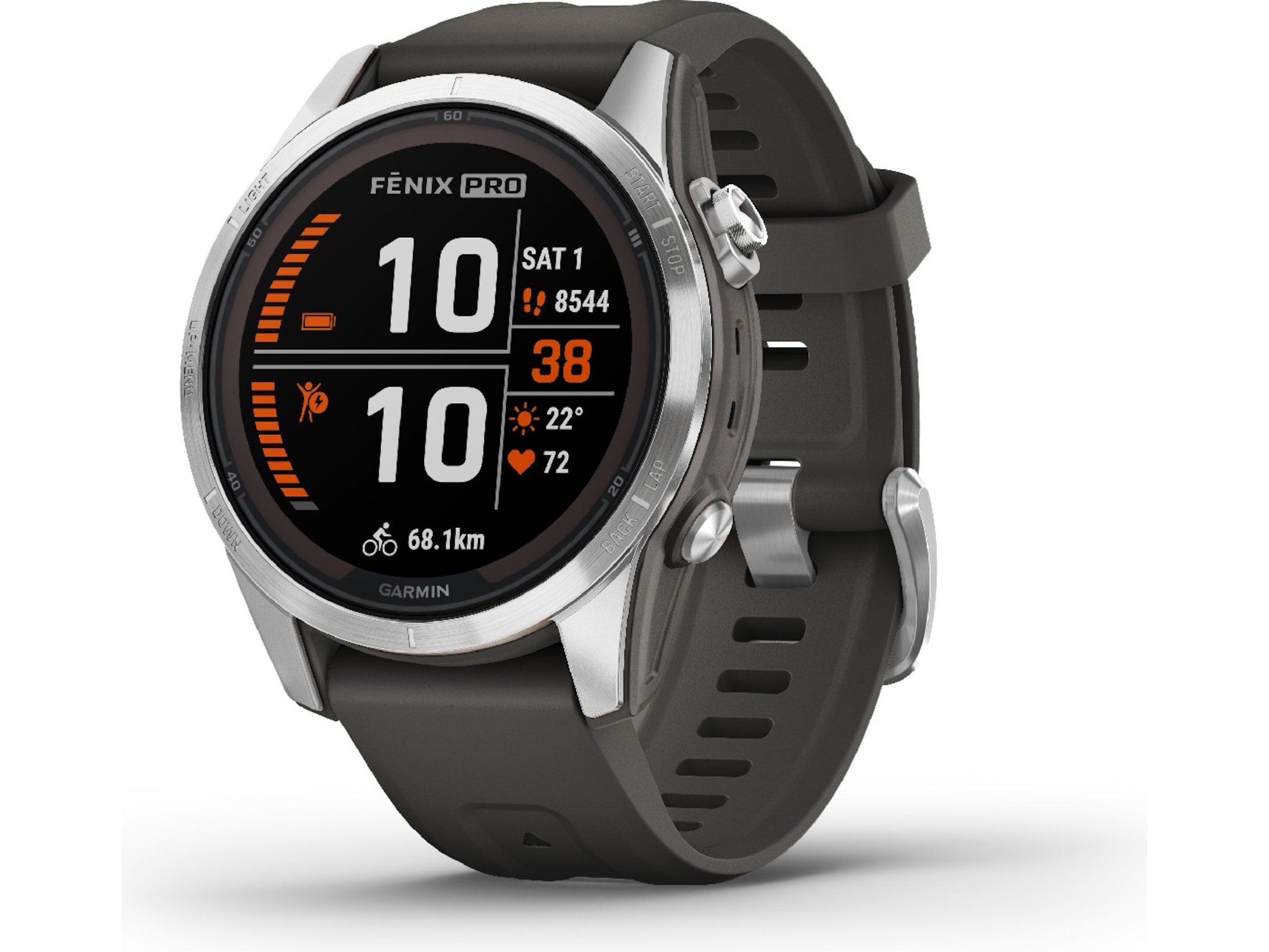 Garmin fenix 7S Pro Solar 42mm GPS (silver/graphite) Smartklokker