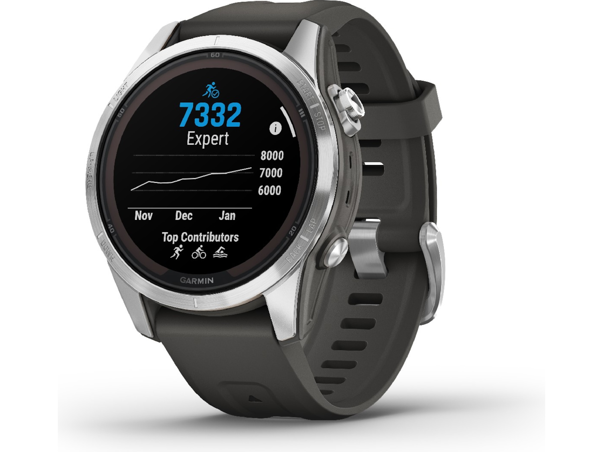 Garmin fenix 7S Pro Solar 42mm GPS (silver/graphite) Smartklokker