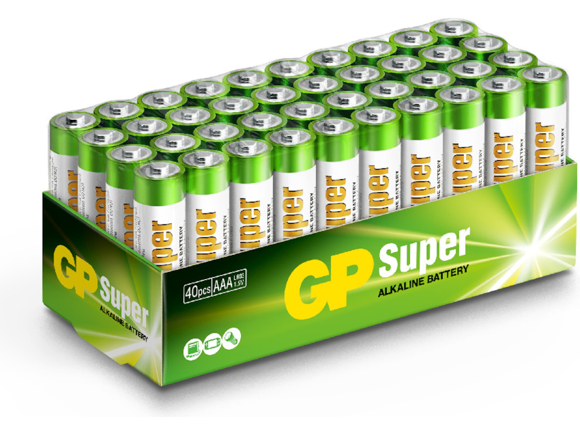 GP Super Alkaline AAA/LR03 batteri, 40-pk Batterier til generell bruk