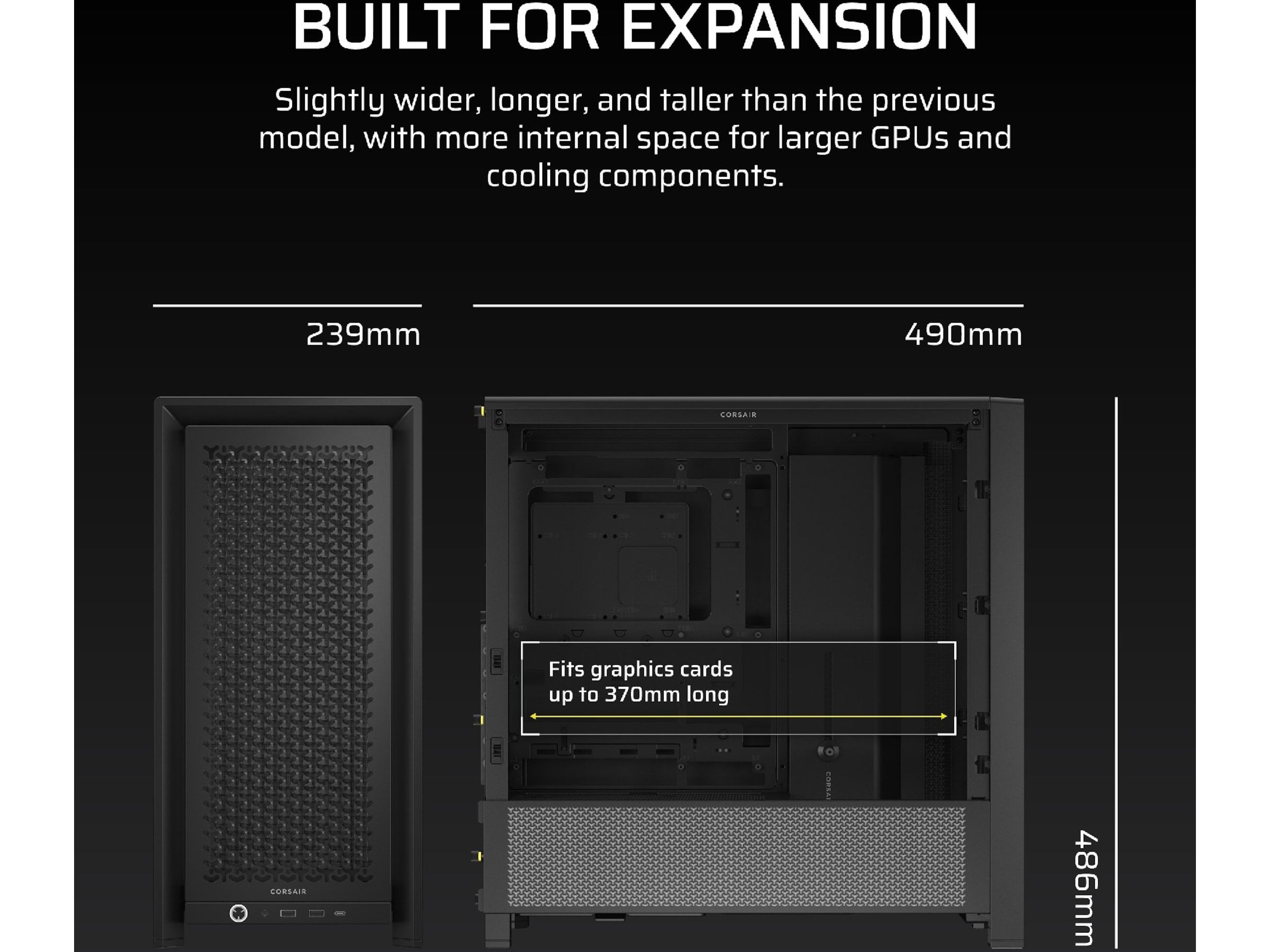 Corsair FRAME 4000D Mid-Tower (sort) Midi tower