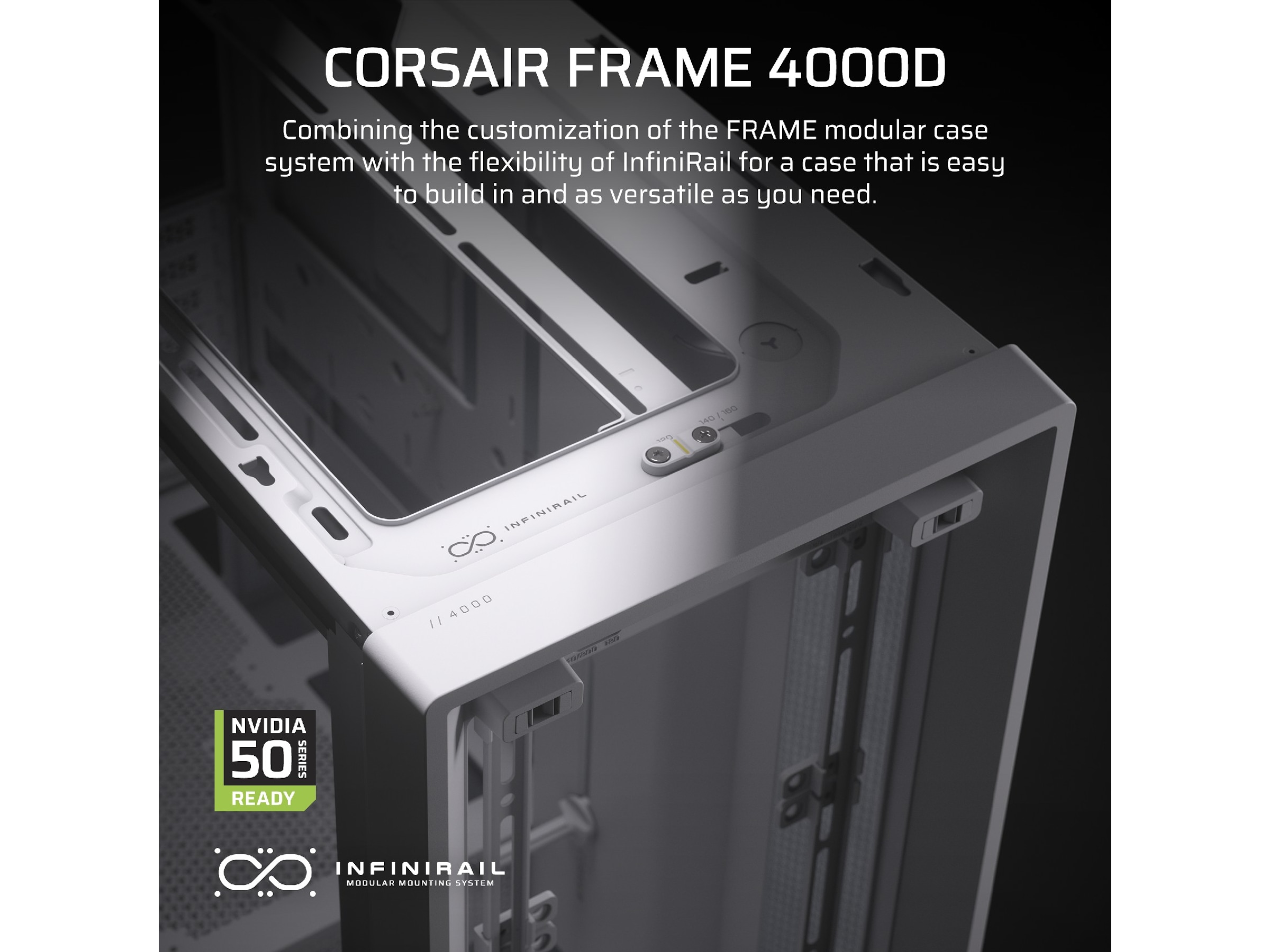 Corsair FRAME 4000D Mid-Tower (hvit) Midi tower