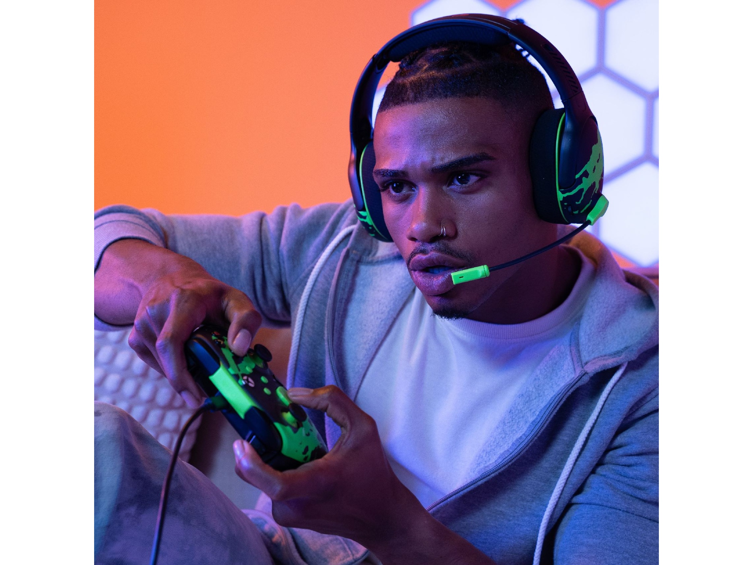 PDP Rematch Glow Kablet Kontroller (jolt green) Tilbehør til spillkonsoller