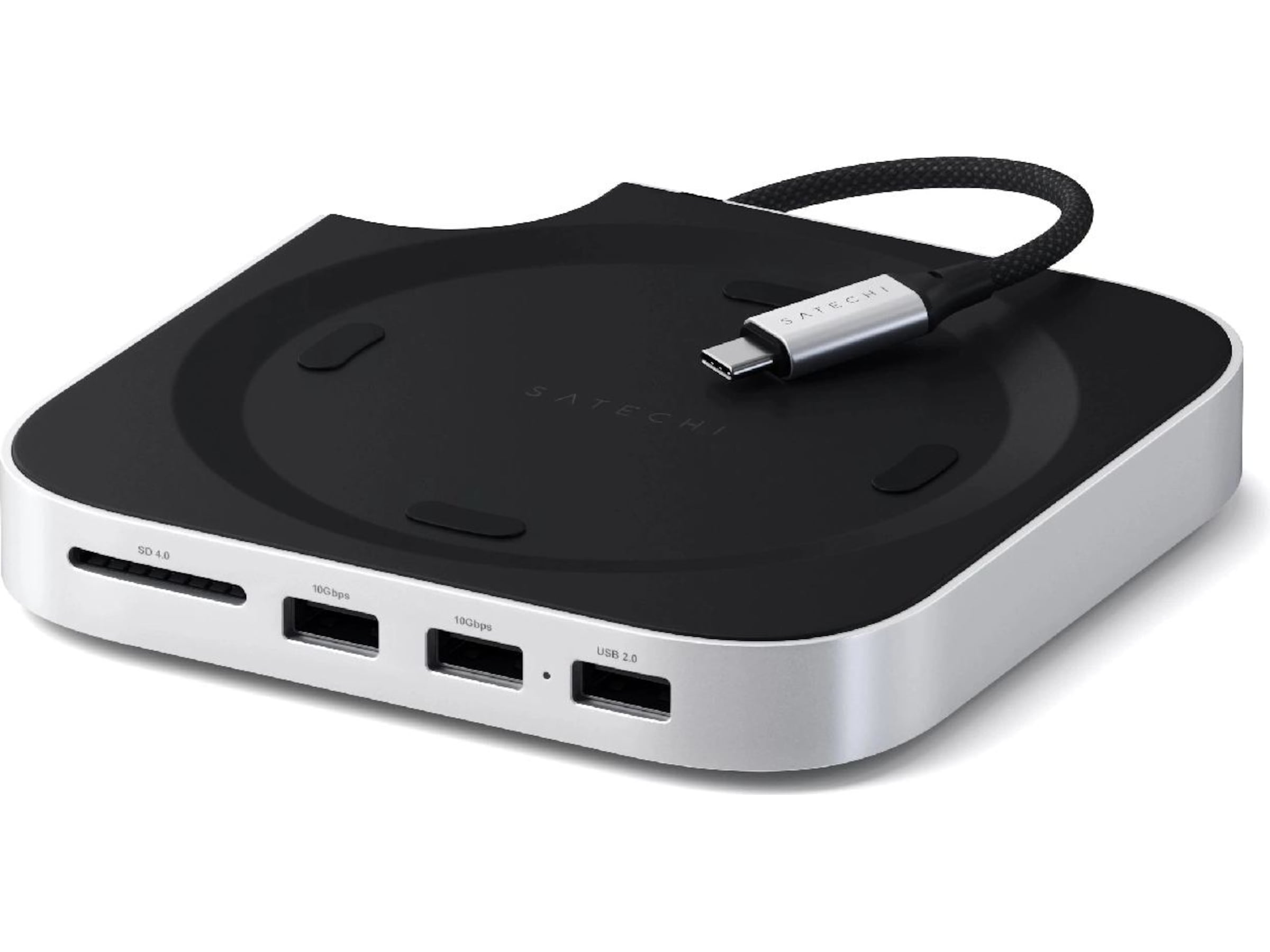 Satechi Mac Mini M4 Stand & Hub (sølv) Dockingstasjon & USB-HUB