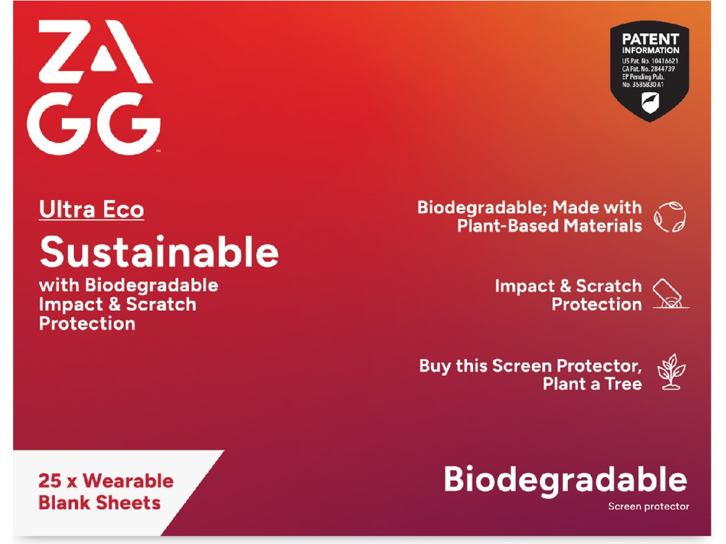 ZAGG Ultra ECO Smartklokke skjermbeskytter Skjermbeskytter