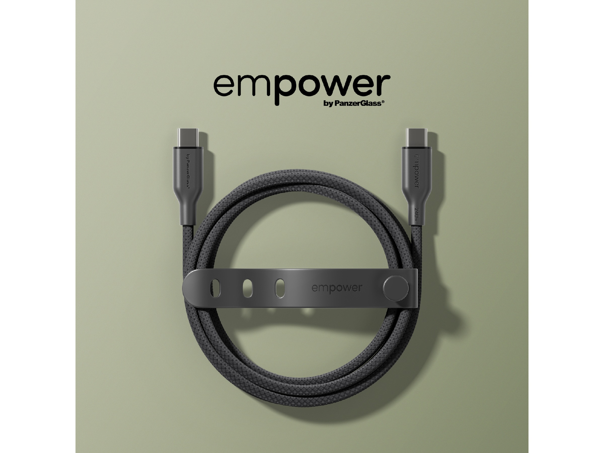 PanzerGlass Racing 240W USB-C kabel, 2m (sort) USB-kabler