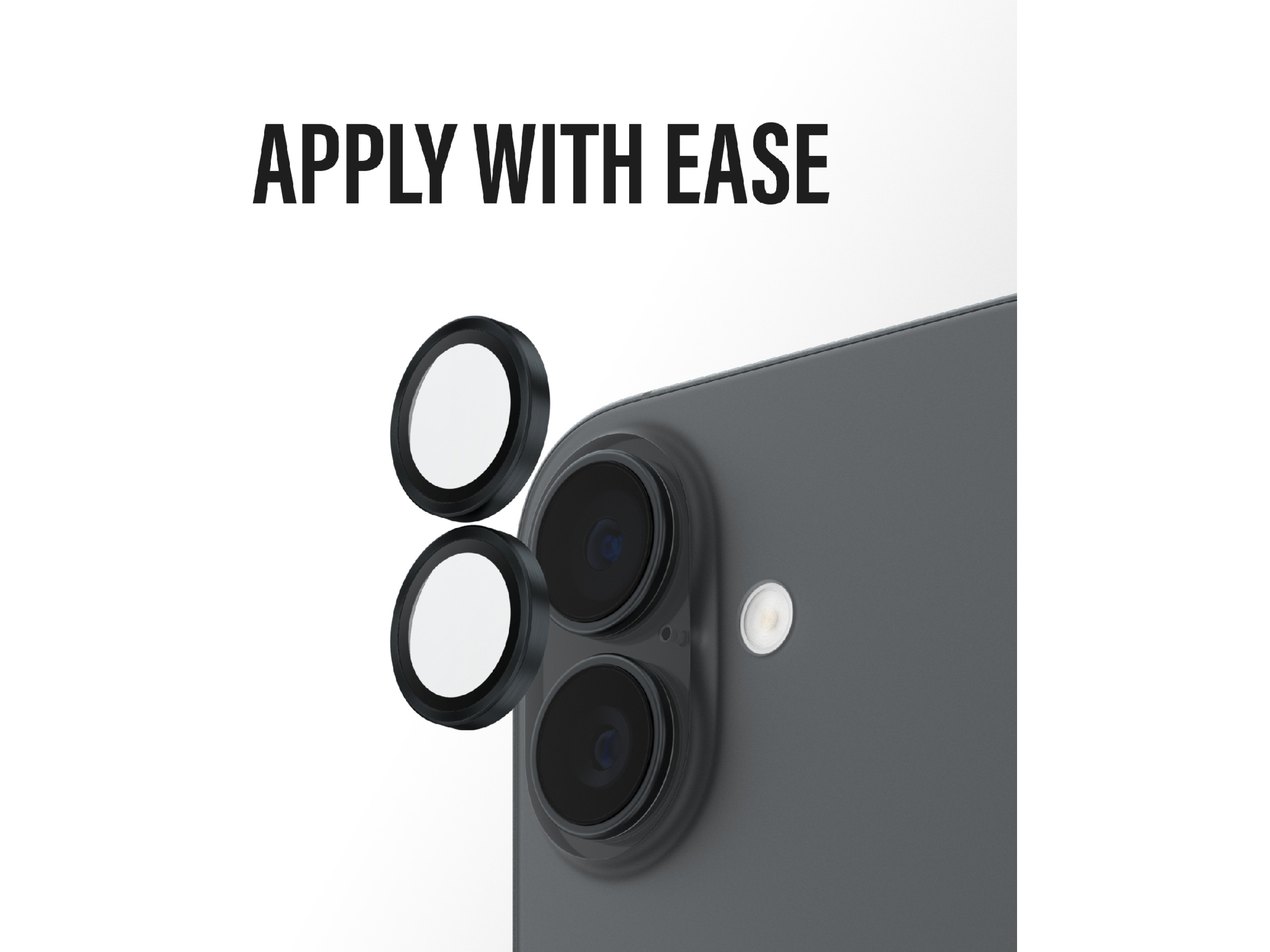 PanzerGlass iPhone 17 / 16 / 16 Plus Hoops Linsebeskytter (sort) Skjermbeskytter