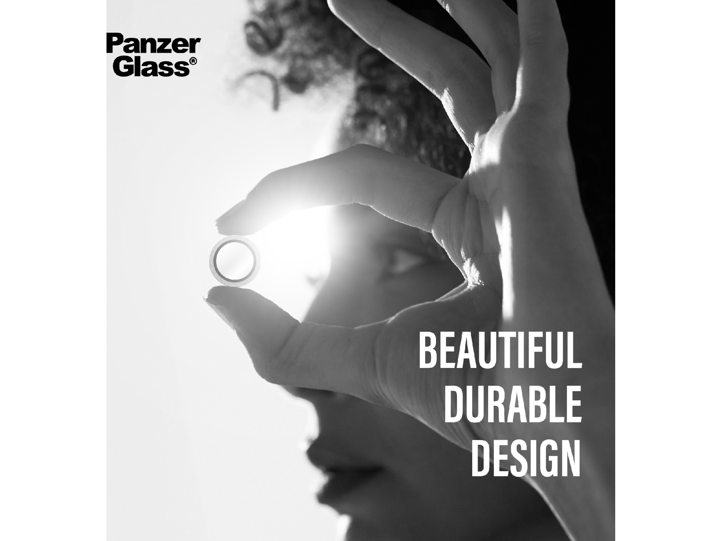 PanzerGlass iPhone 17 / 16 / 16 Plus Hoops Linsebeskytter (glitter silver) Skjermbeskytter