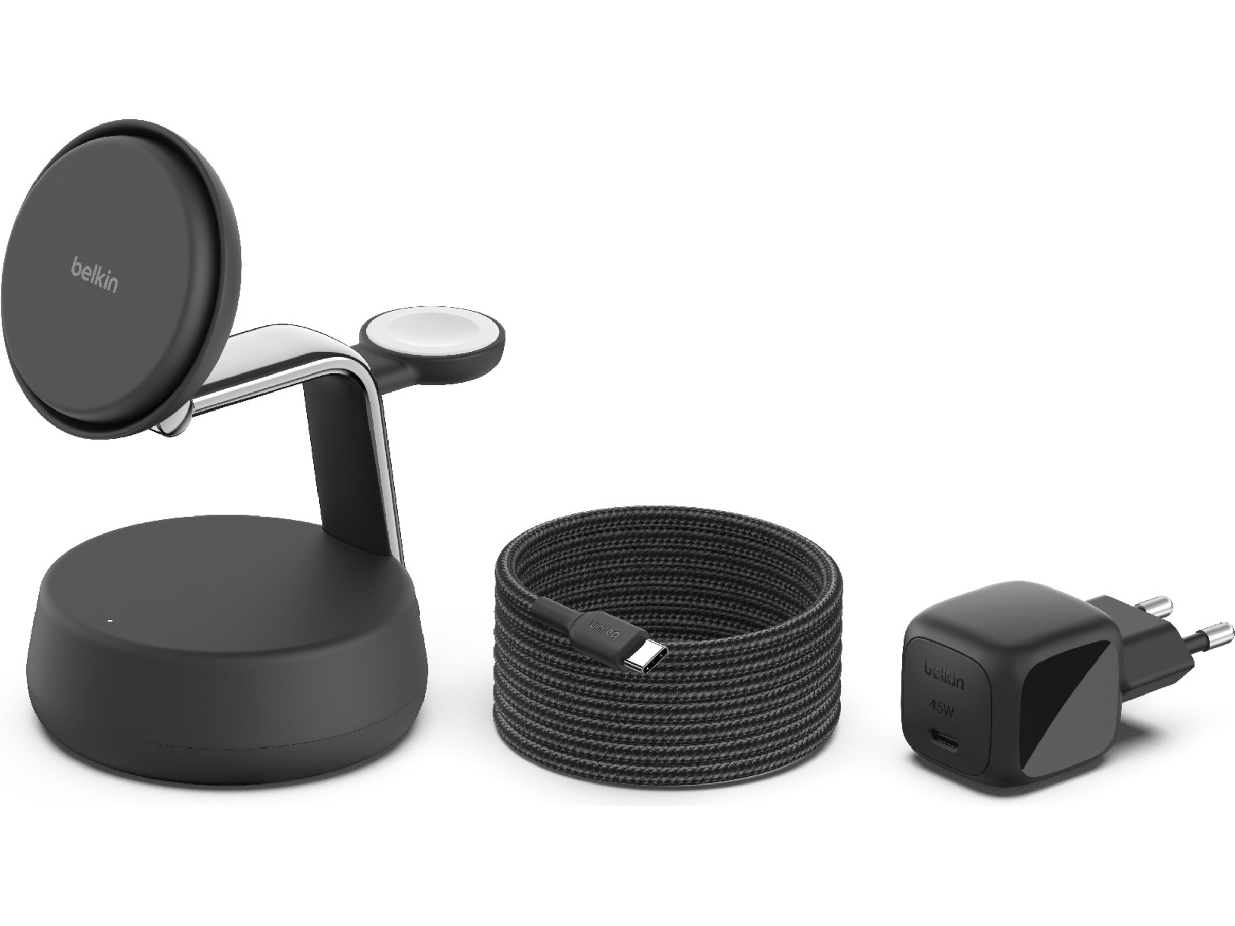 Belkin UltraCharge Pro 3-in-1 Qi2 Ladestasjon (charcoal) Trådløs lader
