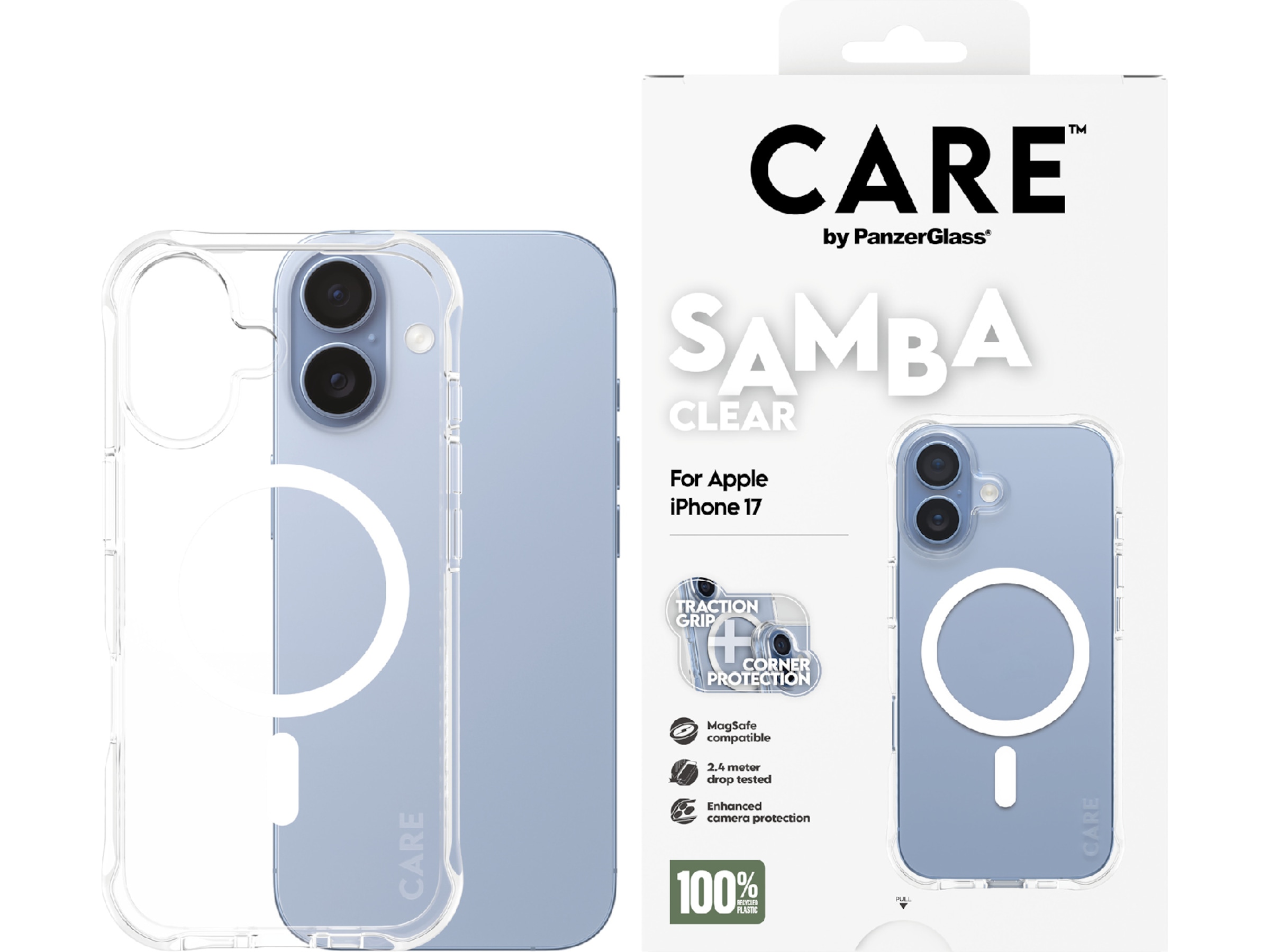 PanzerGlass CARE iPhone 17 Samba Hardcase deksel (gjennomsiktig/hvit) Mobildeksel