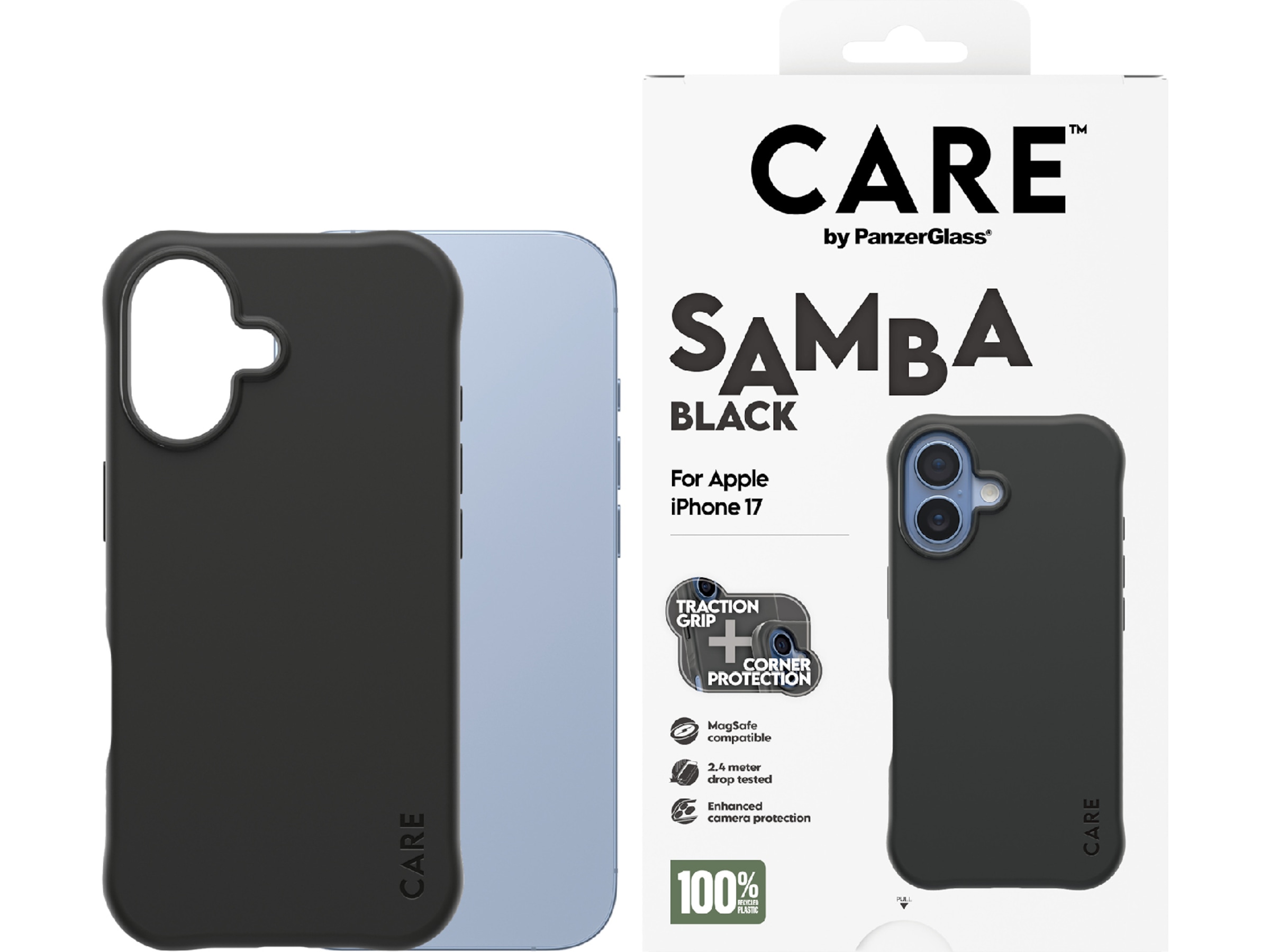 PanzerGlass CARE iPhone 17 Samba Hardcase deksel (sort) Mobildeksel