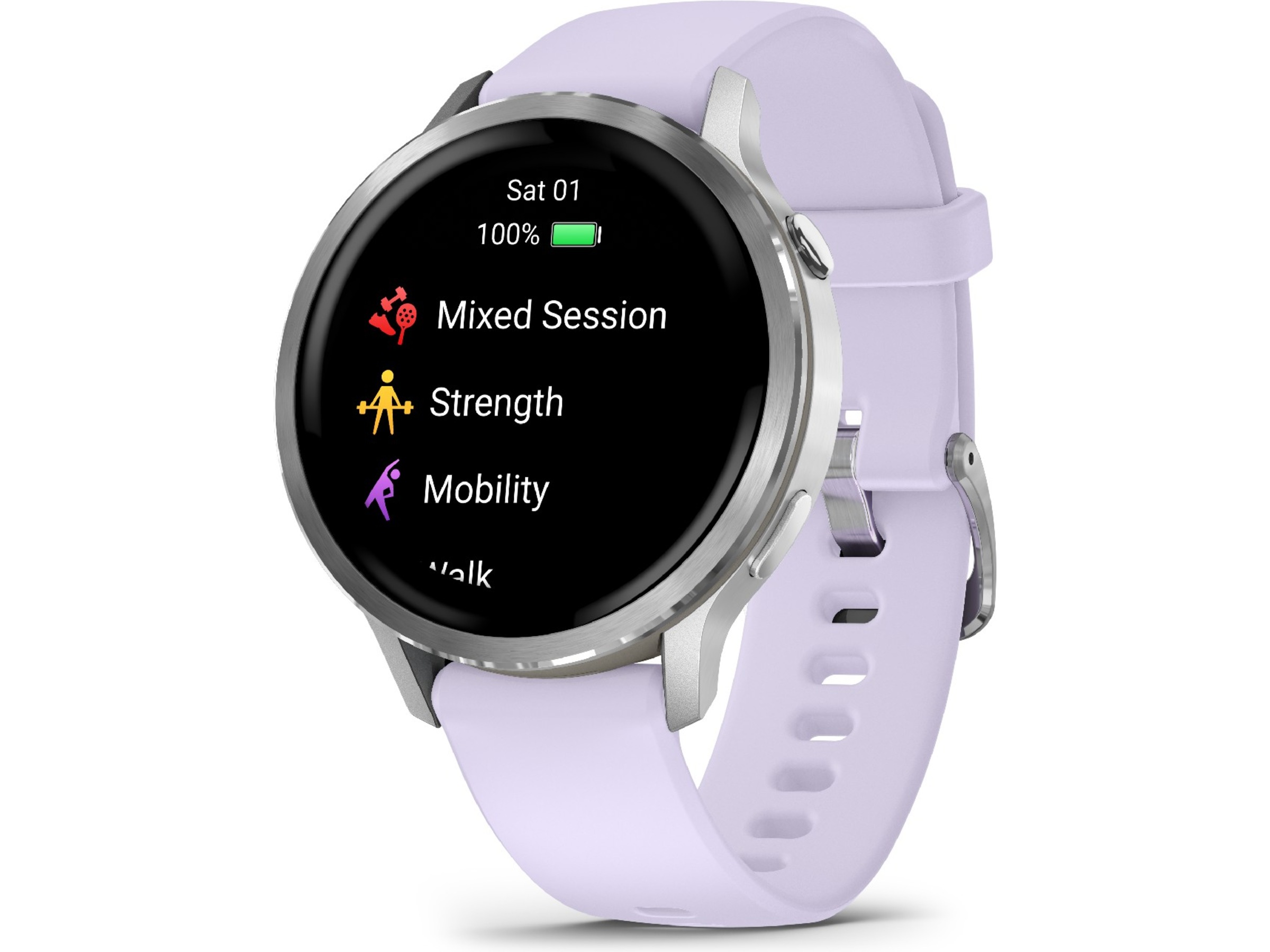 Garmin Venu 4 41mm GPS (silver/periwinkle) -B-Grade Demo klokker