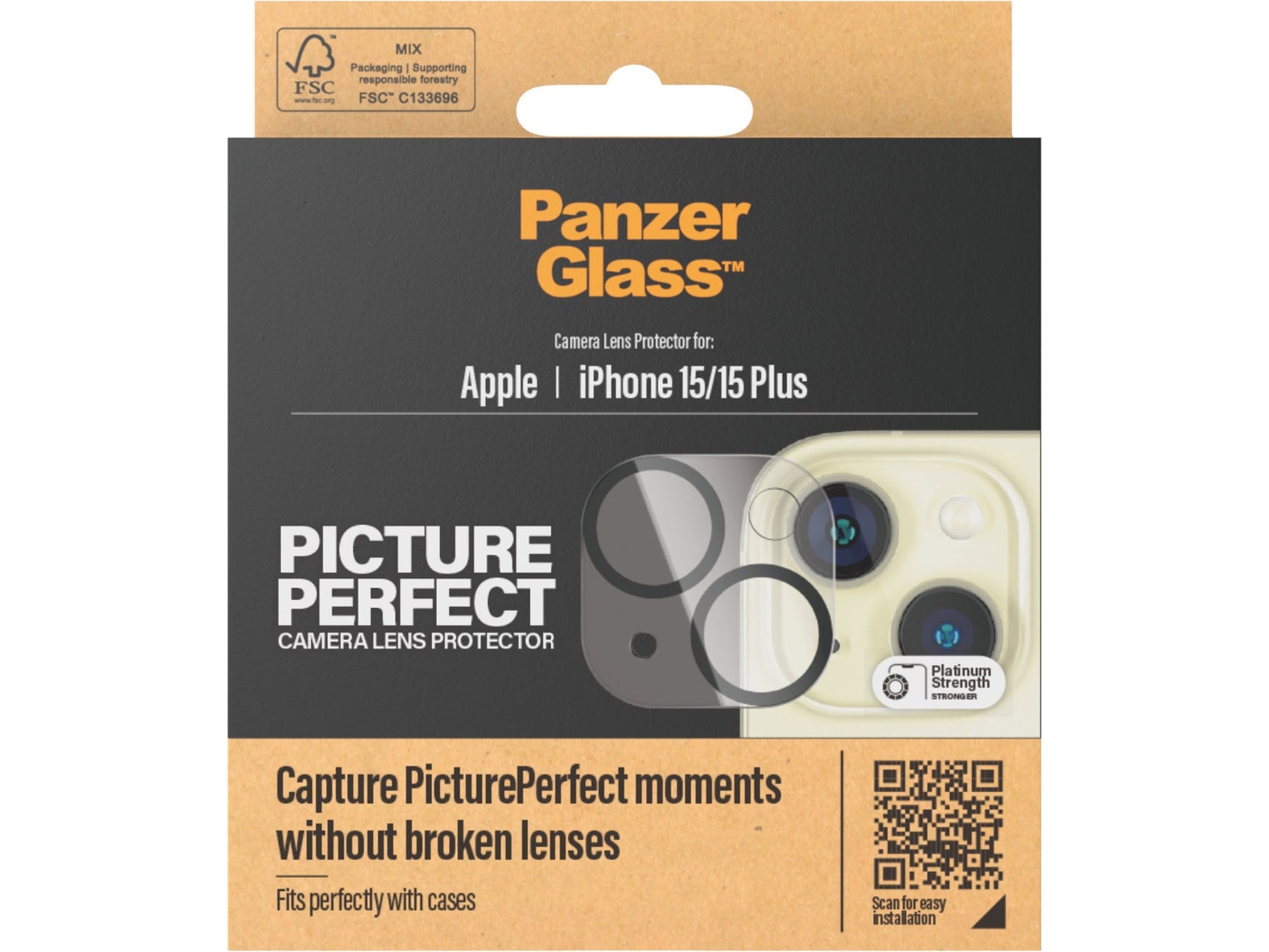 PanzerGlass CP iPhone 15 / 15 Plus Linsebeskytter Skjermbeskytter