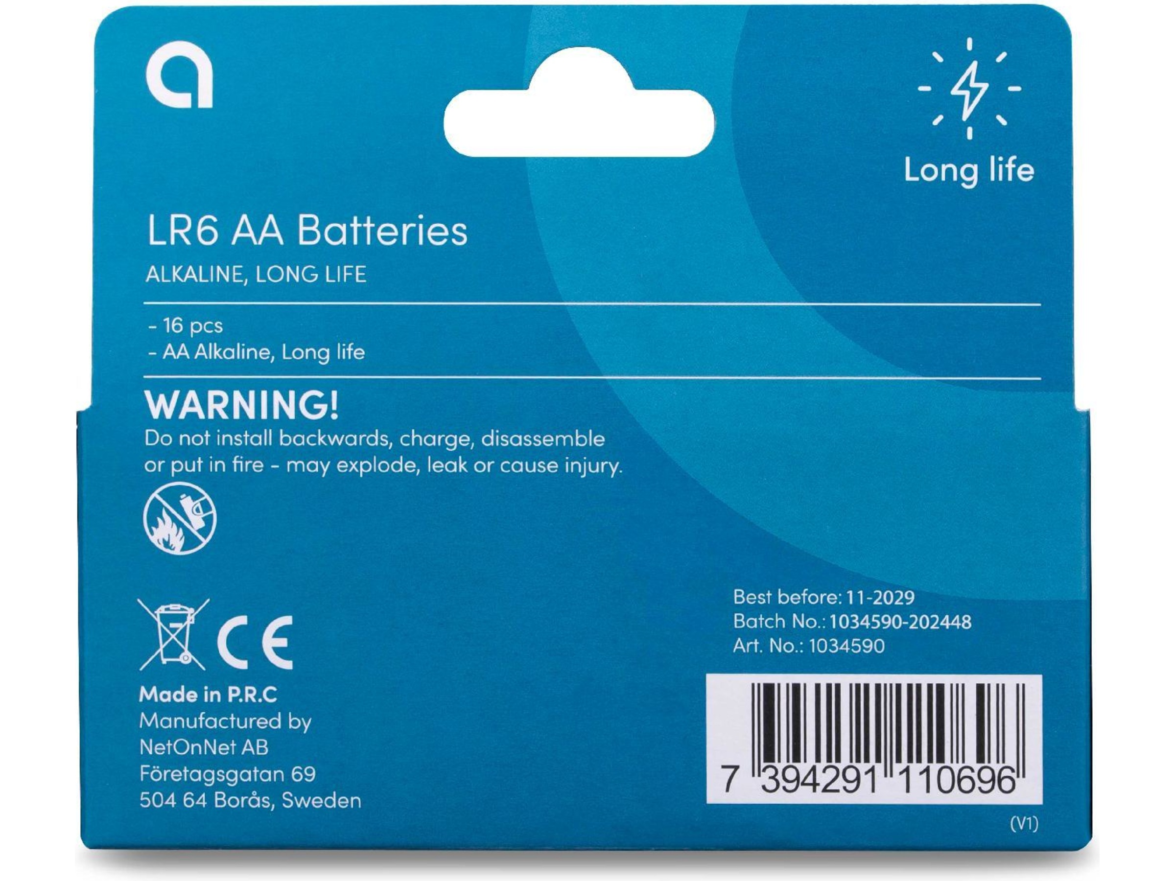 Andersson AA batteri, 16-pk Batterier til generell bruk