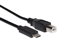USB-C til USB-B kabel 2m (sort) USB-kabler