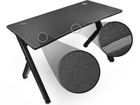 Svive Cygnus Gaming Desk matt sort med grå sømmer Gamingdesk